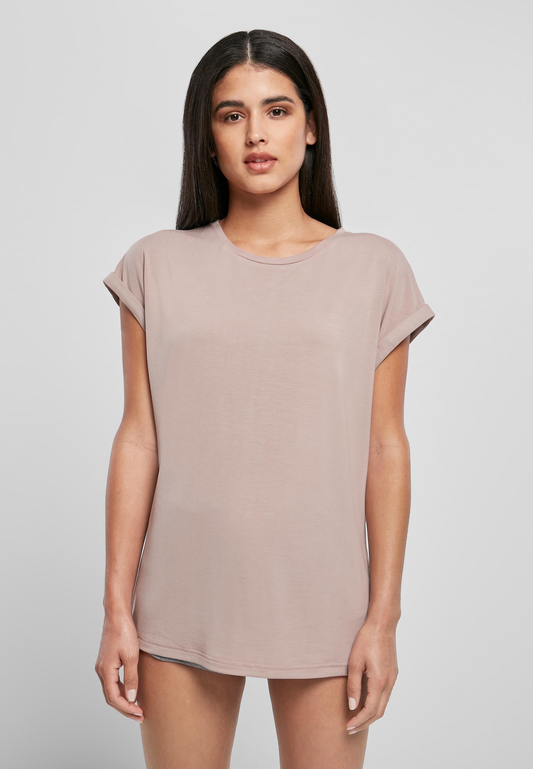 URBAN CLASSICS Kurzarmshirt »Urban Classics Damen Ladies Modal Extended Shoulder Tee«, (1 tlg.)