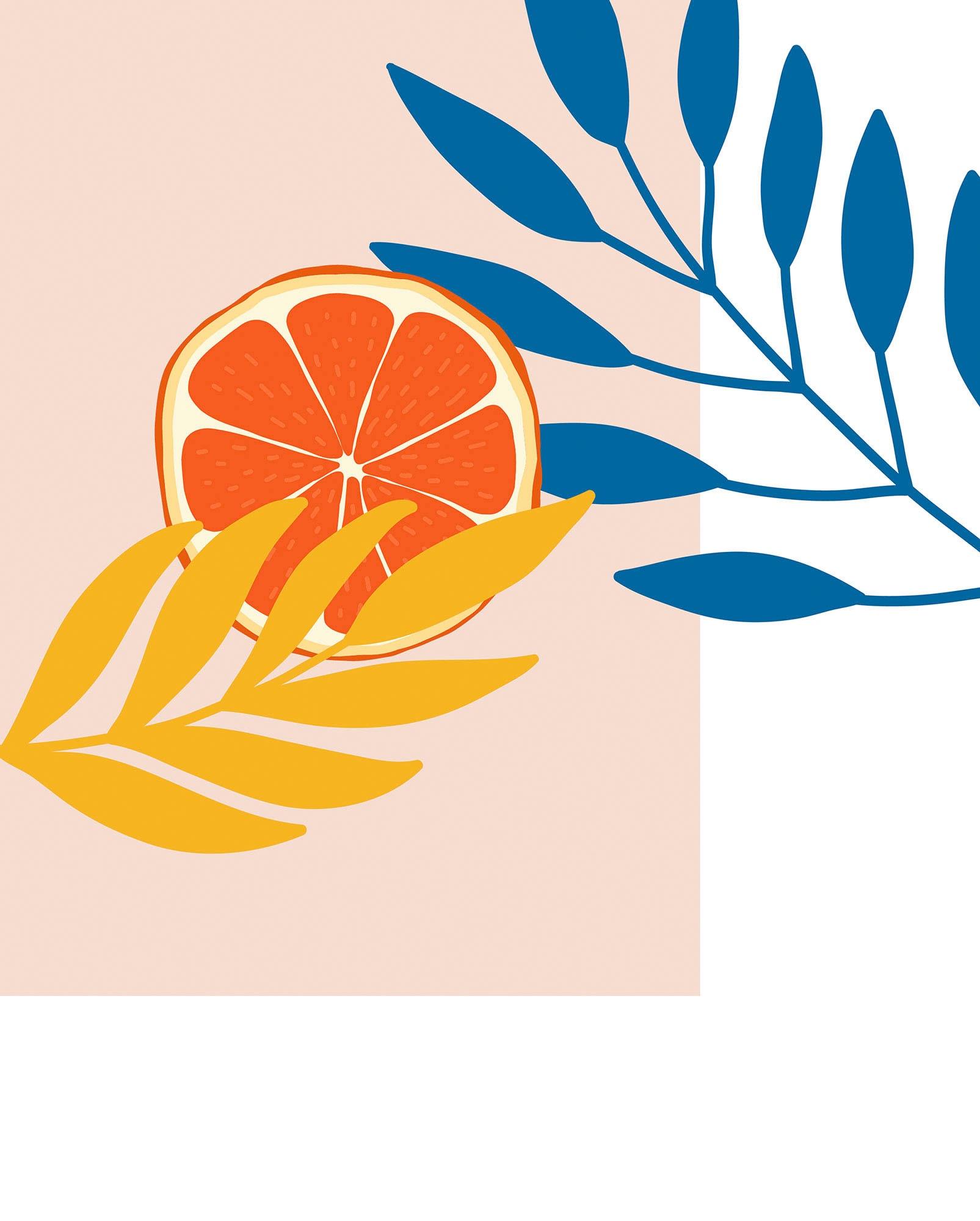 Komar Bild "Illustration Drooping Leaves" Natur 1 Stk. tlg. Wandbild zur De günstig online kaufen