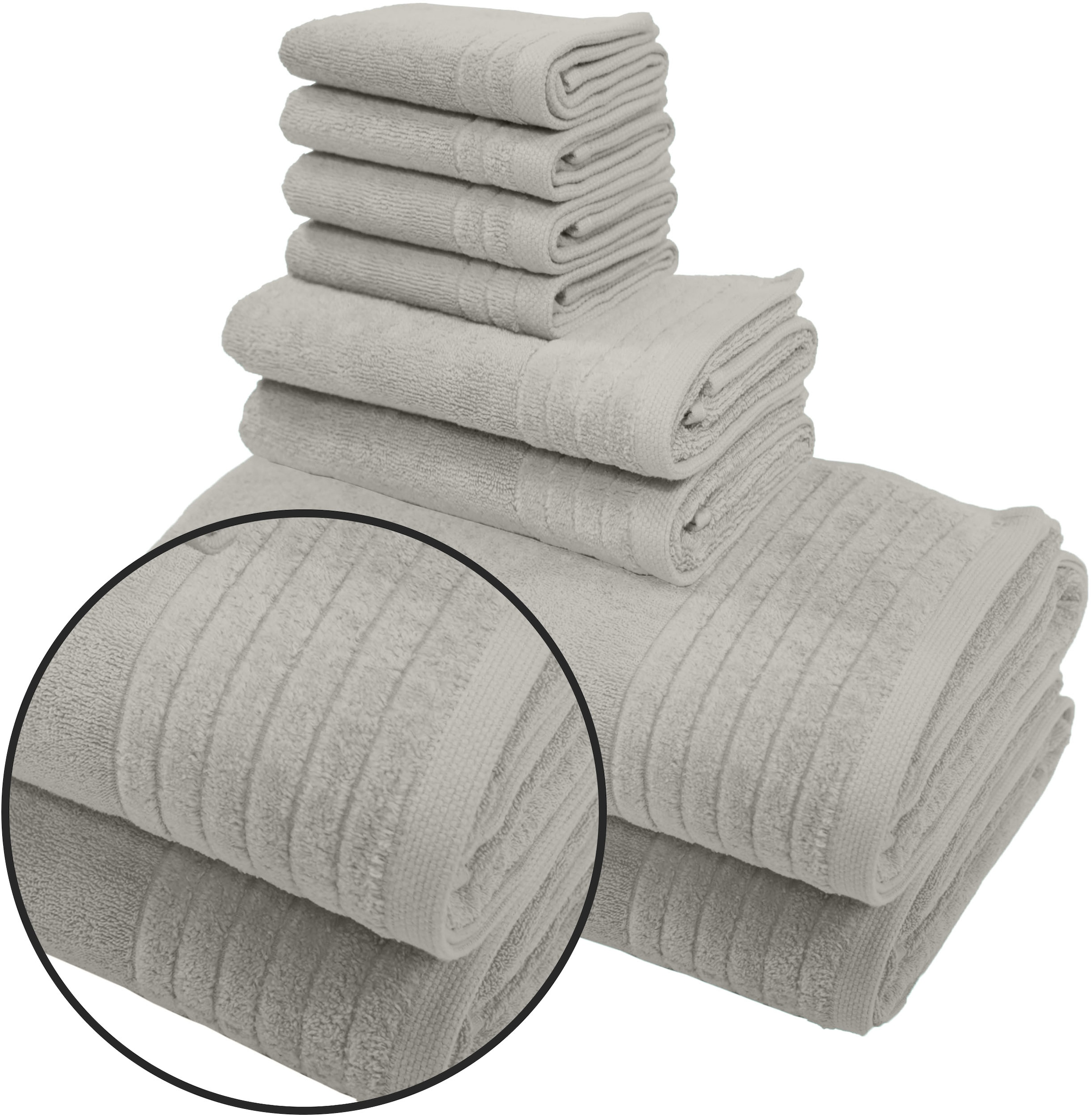 my home Handtuch Set »Sanremo Premium, Premium Handtücher, 600 gr/m², dicke Qualität«, Set, 8 tlg., Frottier, Duschtücher, Handtücher, Seiftücher, 100% Baumwolle, weich