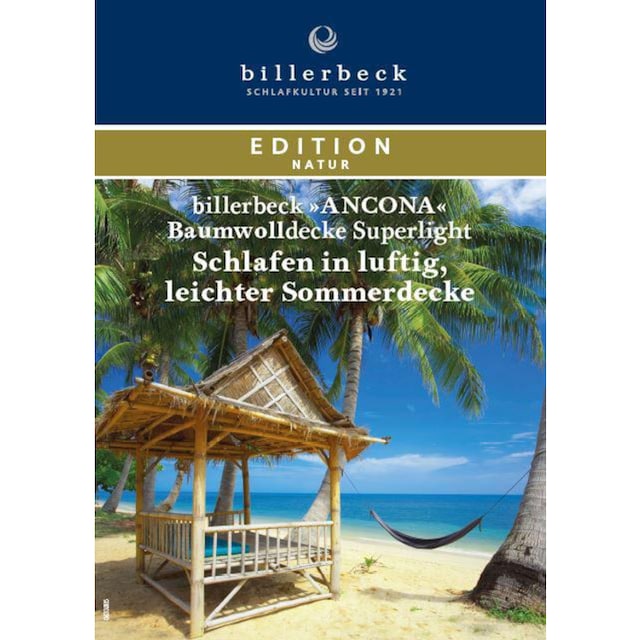 billerbeck Baumwollbettdecke »Ancona Superlight«, leicht, Bezug 100%  Baumwolle, (1 St.) auf Rechnung | BAUR