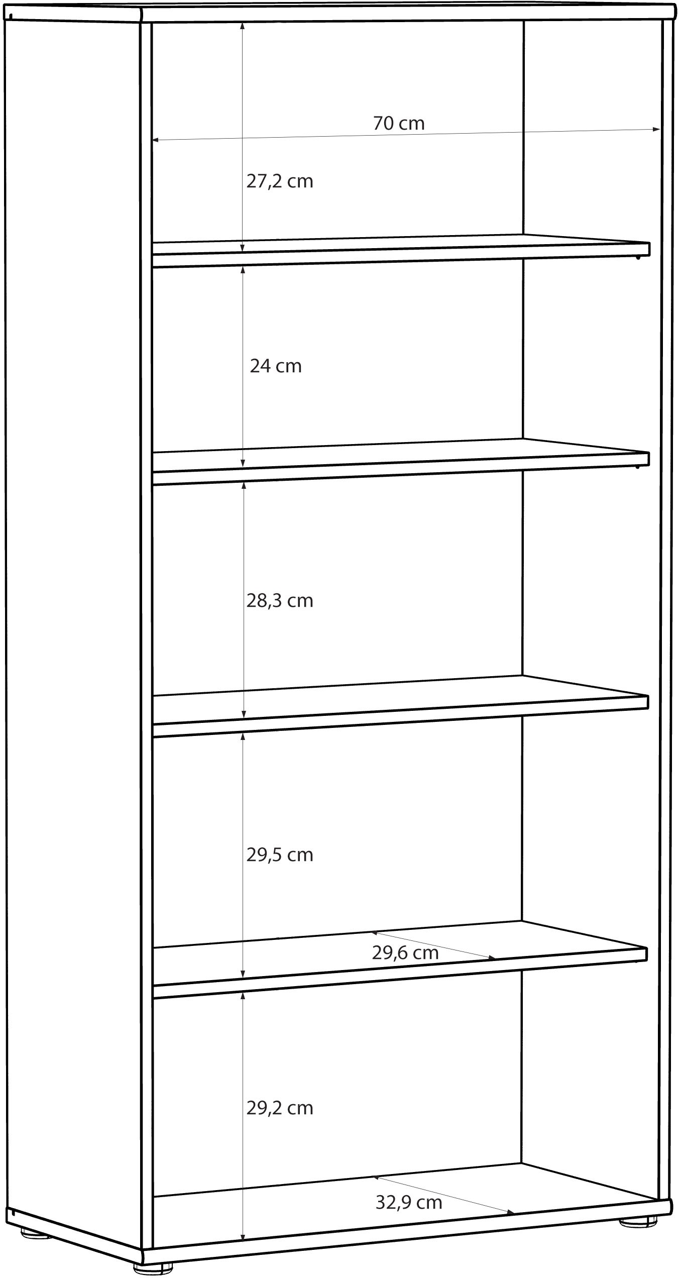 FORTE Schuhschrank »Tempra, Mehrzweckschrank, 2 Türen, Einlegeböden, Höhe 149,5,5 cm« B/H/T 73,7/149,5/34,8 cm