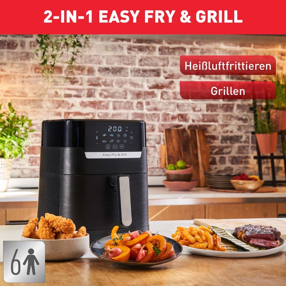 Tefal Heißluftfritteuse »EY5058 Easy Fry & Grill Precision«, 1550 W, Heißluftfritteuse & Grill, digitales Display, 4,2 L, 8 Kochprogramme