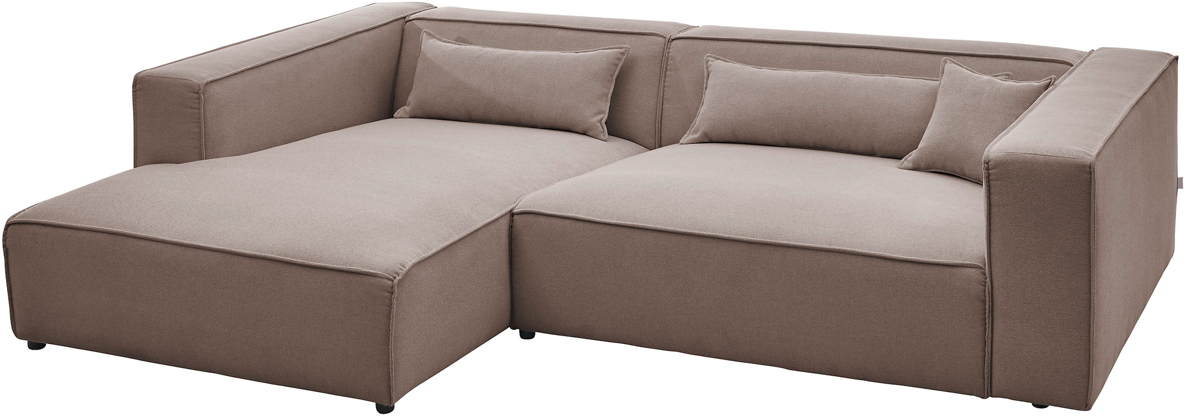 LeGer Home by Lena Gercke Ecksofa »PIARA XXL, Big-Sofa, Cord, Leinenoptik o. Strukturstoff, L-Form«, wahlweise Ottomane rechts/links, Kedernaht, extra tiefe Sitzfläche