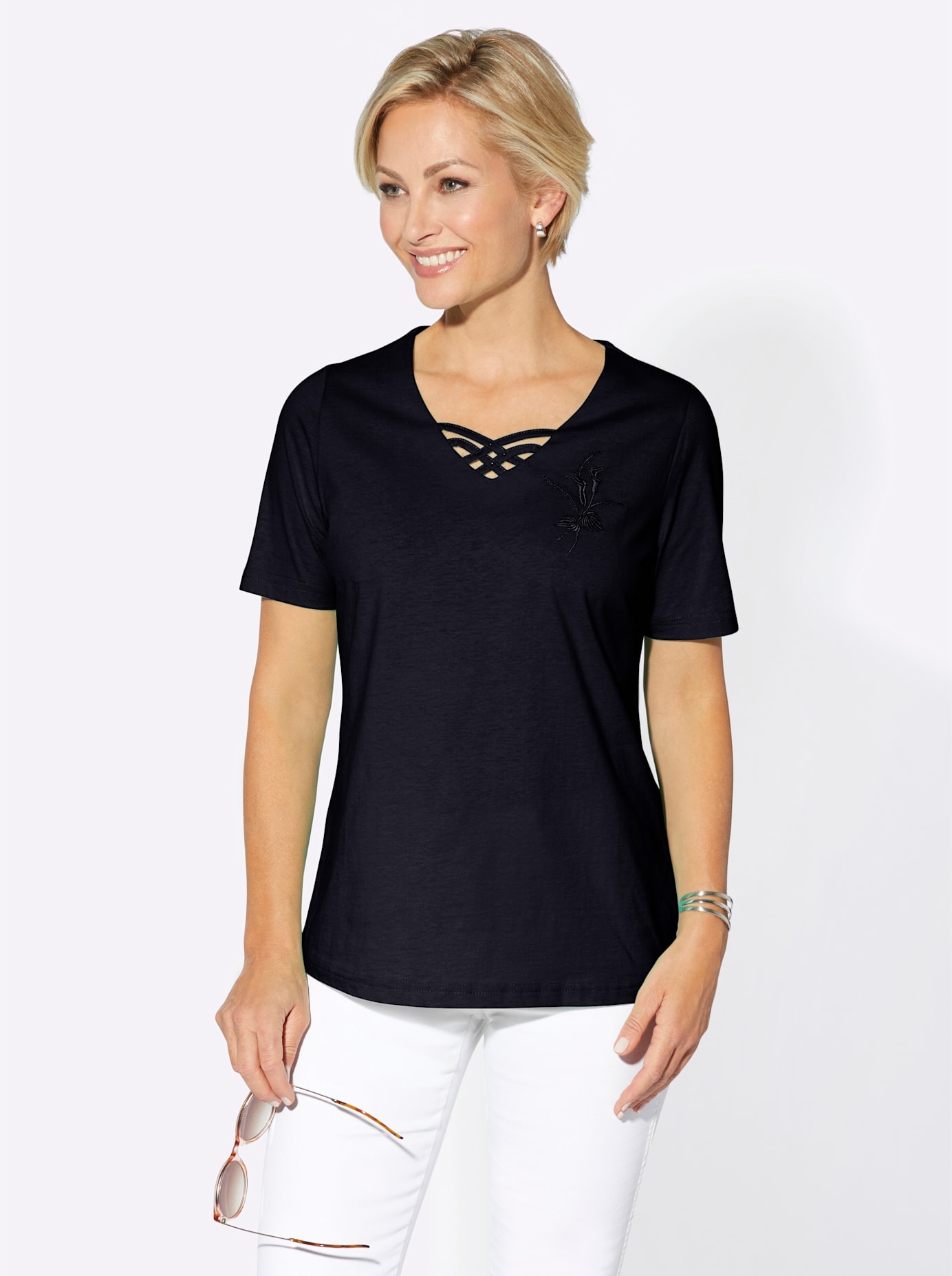 Classic Basics Kurzarmshirt "Shirt" 1 Stk. tlg. günstig online kaufen