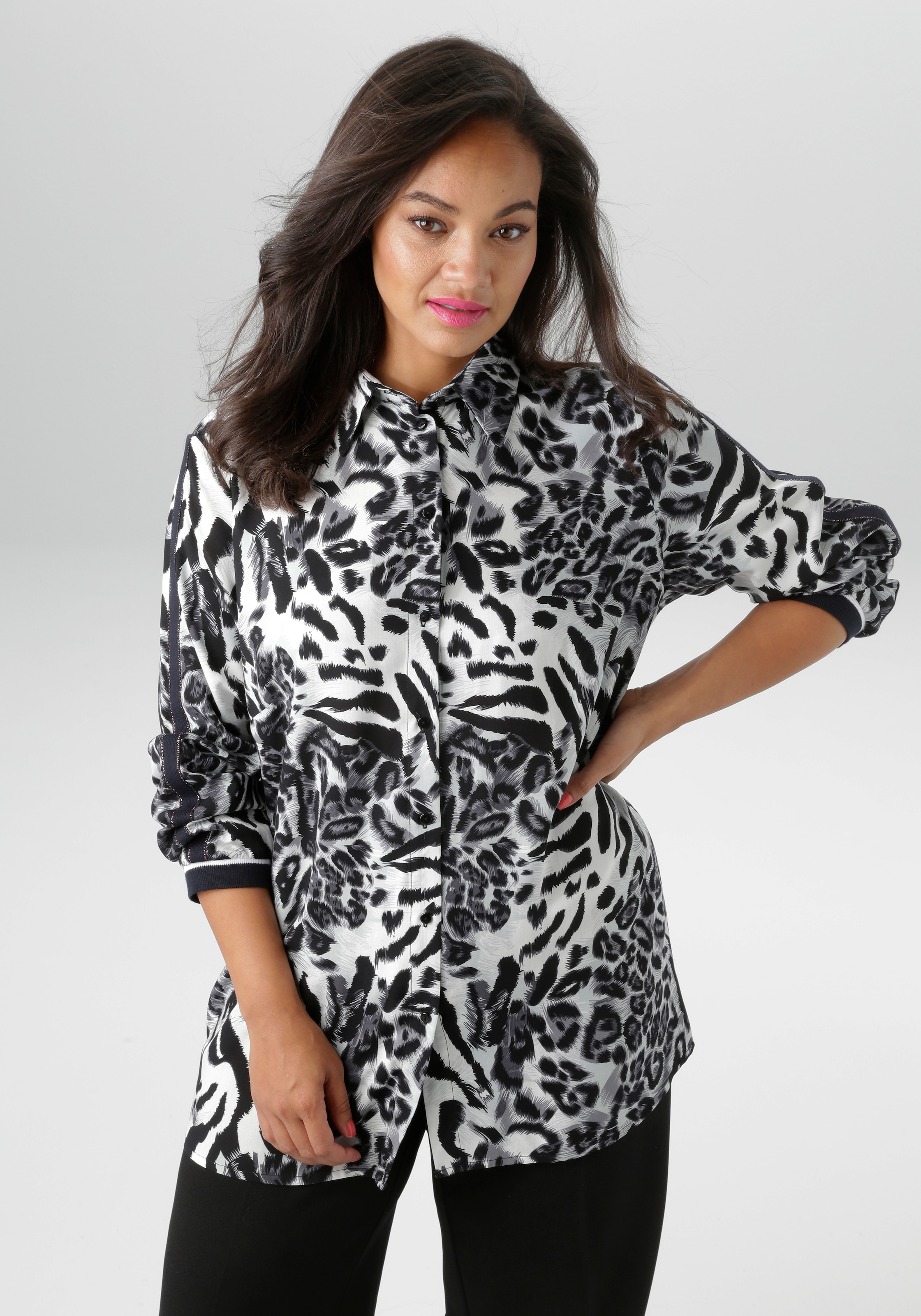 Aniston PLUS Hemdbluse, in trendigen Animal Dessin - NEUE KOLLEKTION günstig online kaufen