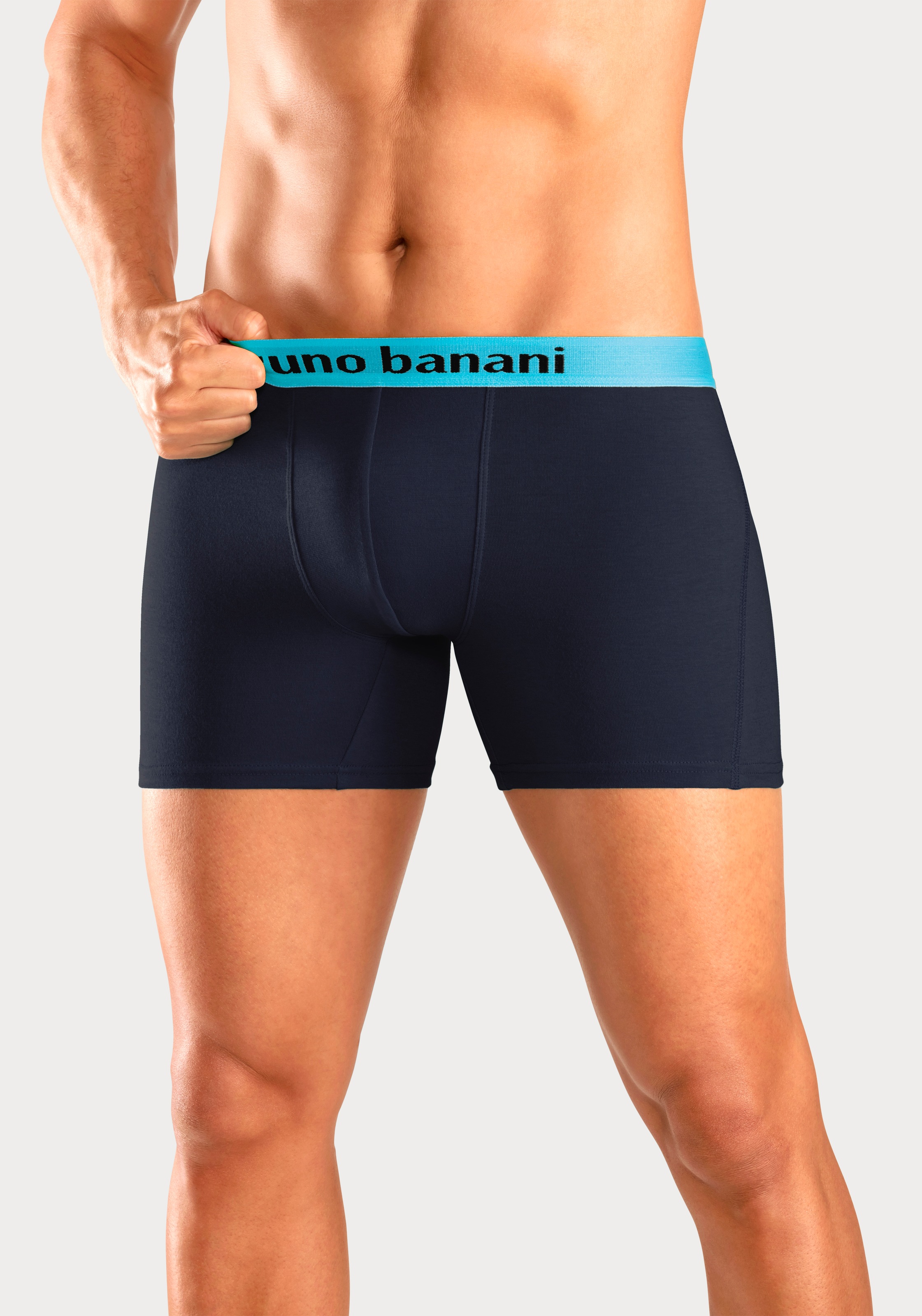 Bruno Banani Boxer »Unterhose für Herren«, (Packung, 4 St.), mit längerem Bein und auffälligen Logobund