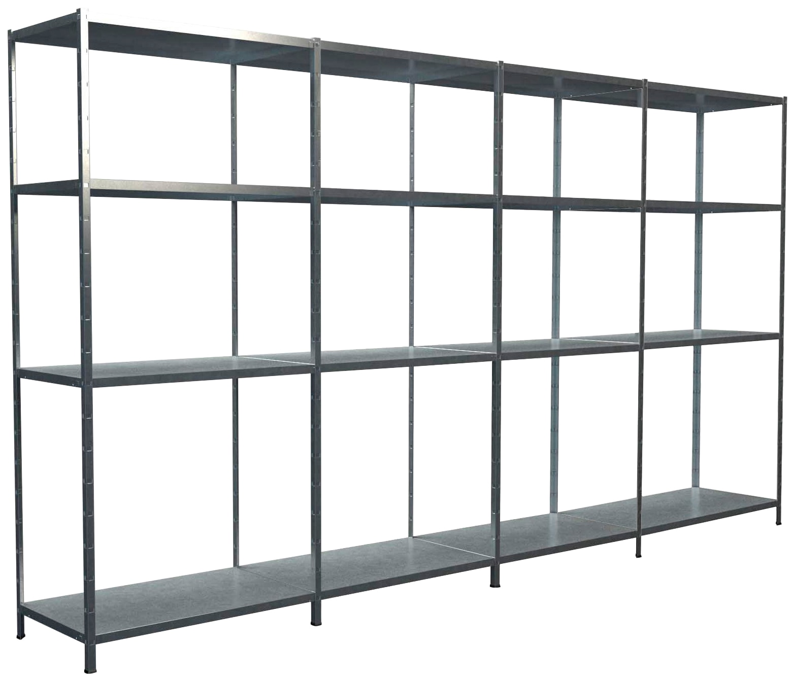 Black Friday SCHULTE Regalwelt Steckregal »Stecksystem Grund- und 3x  Anbauregale«, Metall verzinkt, 1800x4000x350 mm, 16 Böden | BAUR