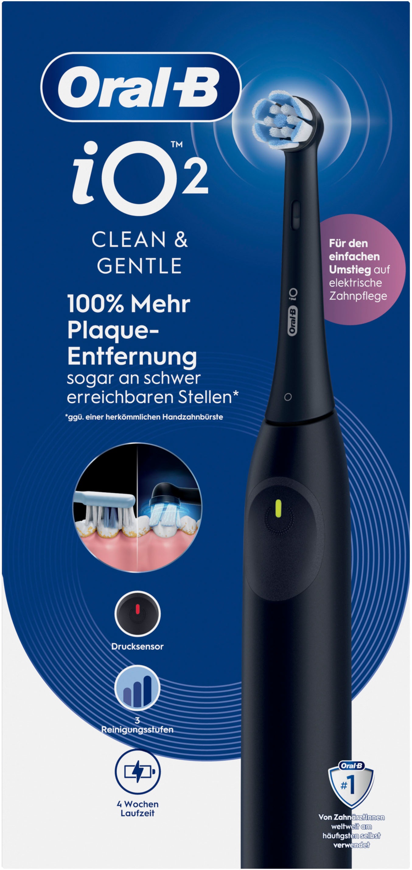 Oral-B Elektrische Zahnbürste »Oral-B iO Series 2« 1 Stk. Aufsteckbürsten für die sanfte Reinigung