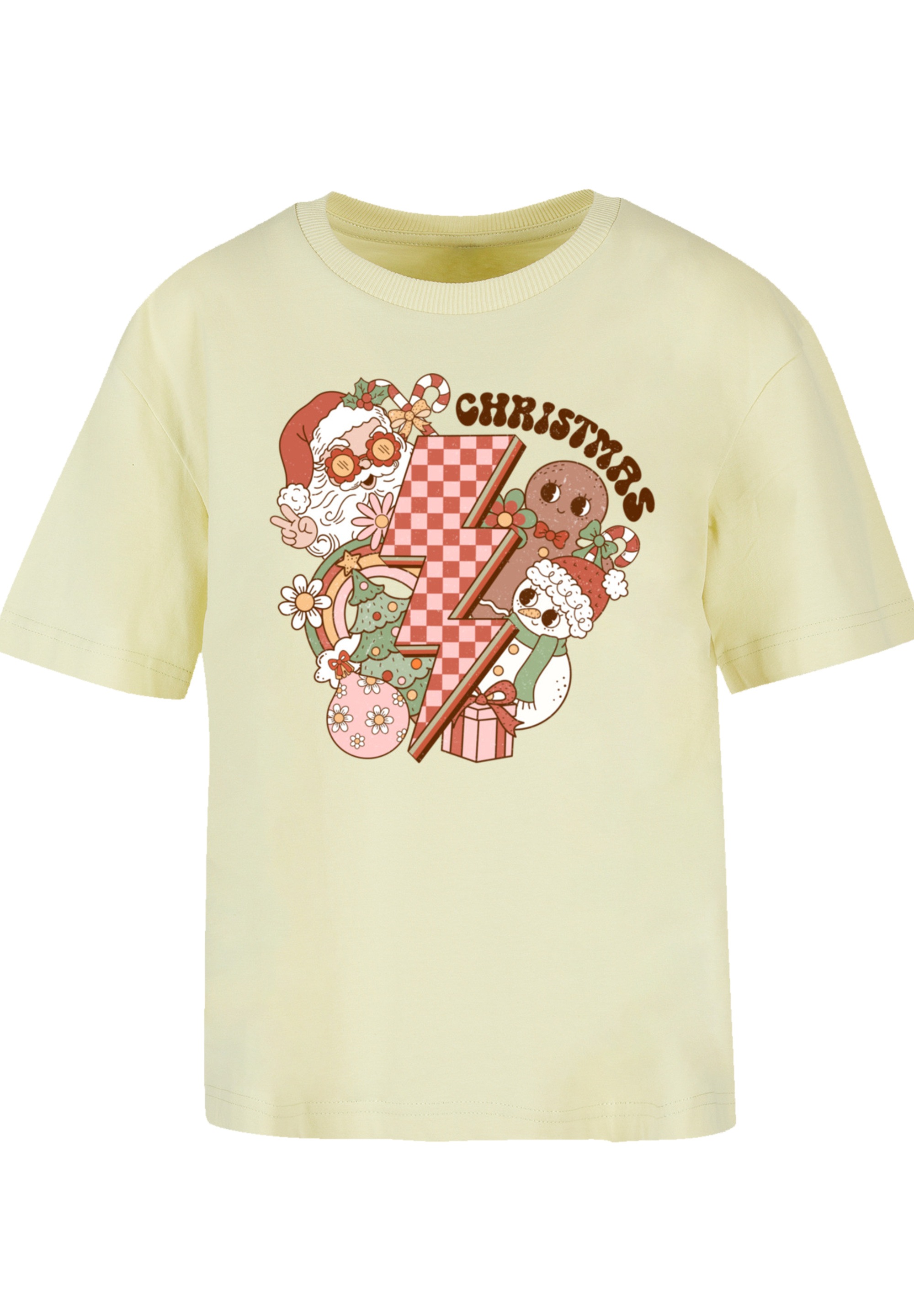 F4NT4STIC T-Shirt »Groovy Weihnachten Flash Cozy Vibes«, Premium Qualität, Weihnachts-Kollection