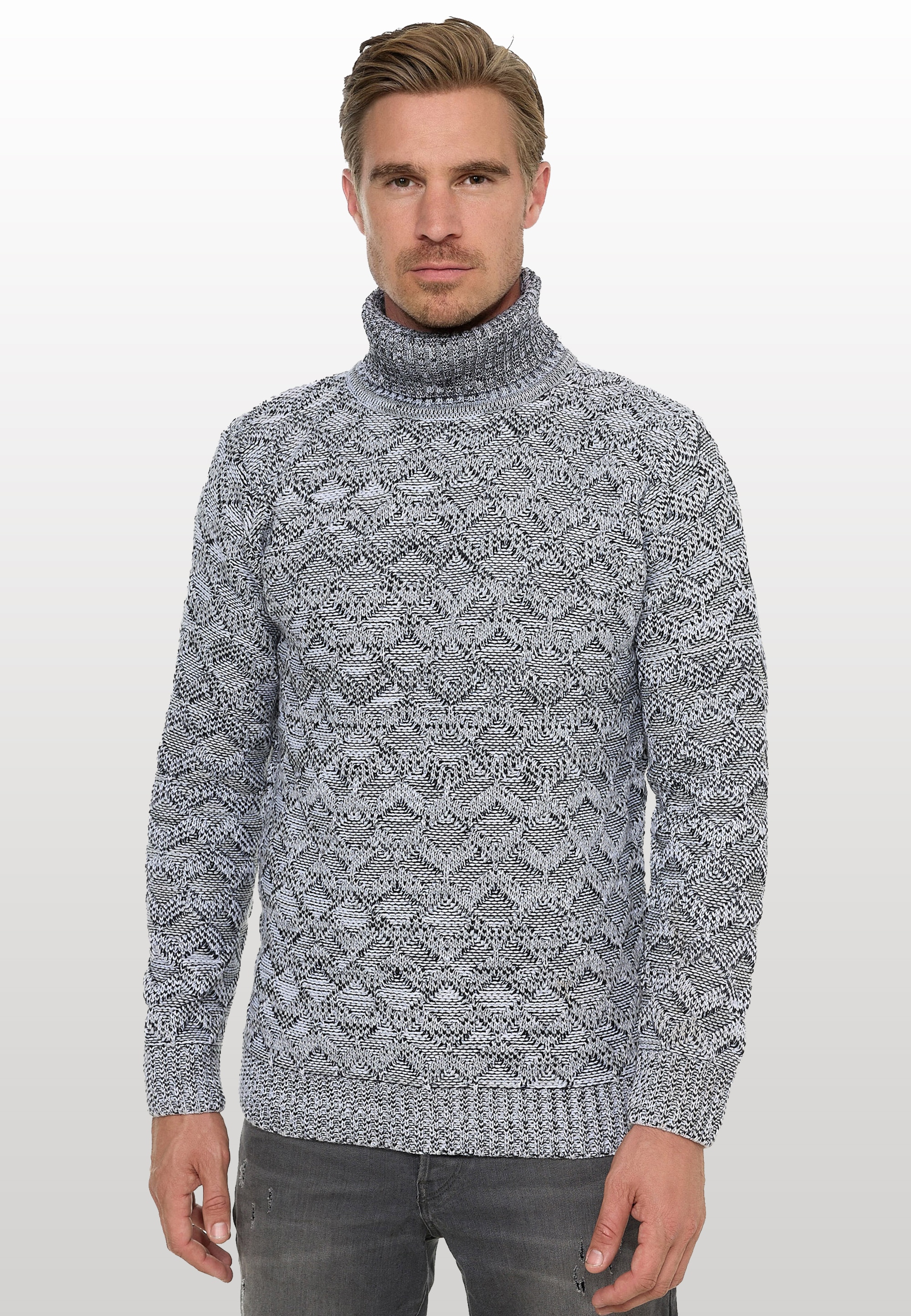 Rusty Neal Strickpullover, mit angesagtem Karo-Design