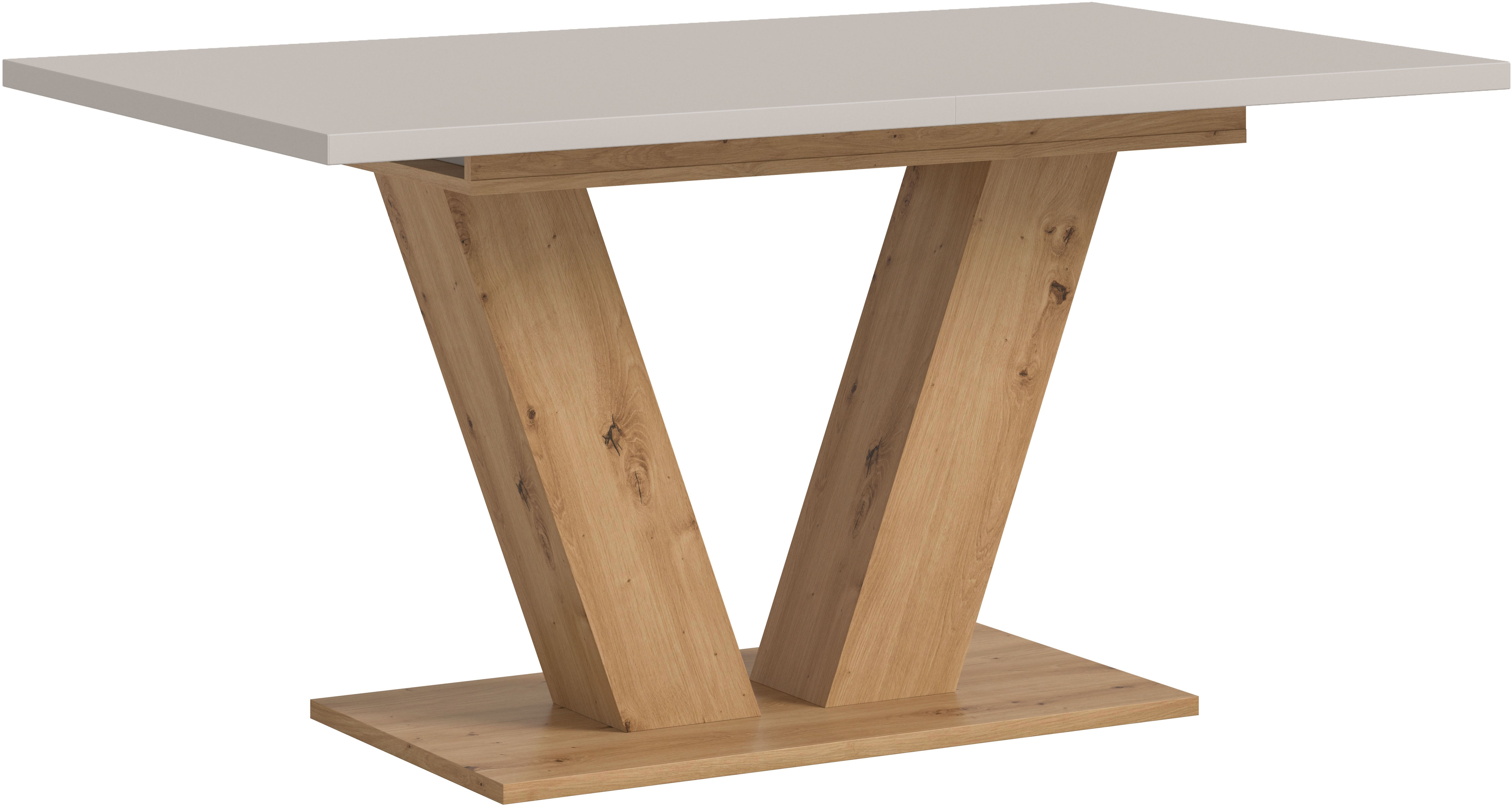 Home affaire Esstisch "Motus, ausziehbar 150 -190 cm, inklusive 40 cm Einlegeplatte" Set, 1 Stk. tlg. V-Gestell mit Bodenplatte, Tisch, Küchentisch, Esszimmer, Küche