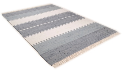 THEKO Teppich »Stripe Cotton«, rechteckig, 5 mm Höhe, Handweb Teppich, Flachgewebe,... kaufen
