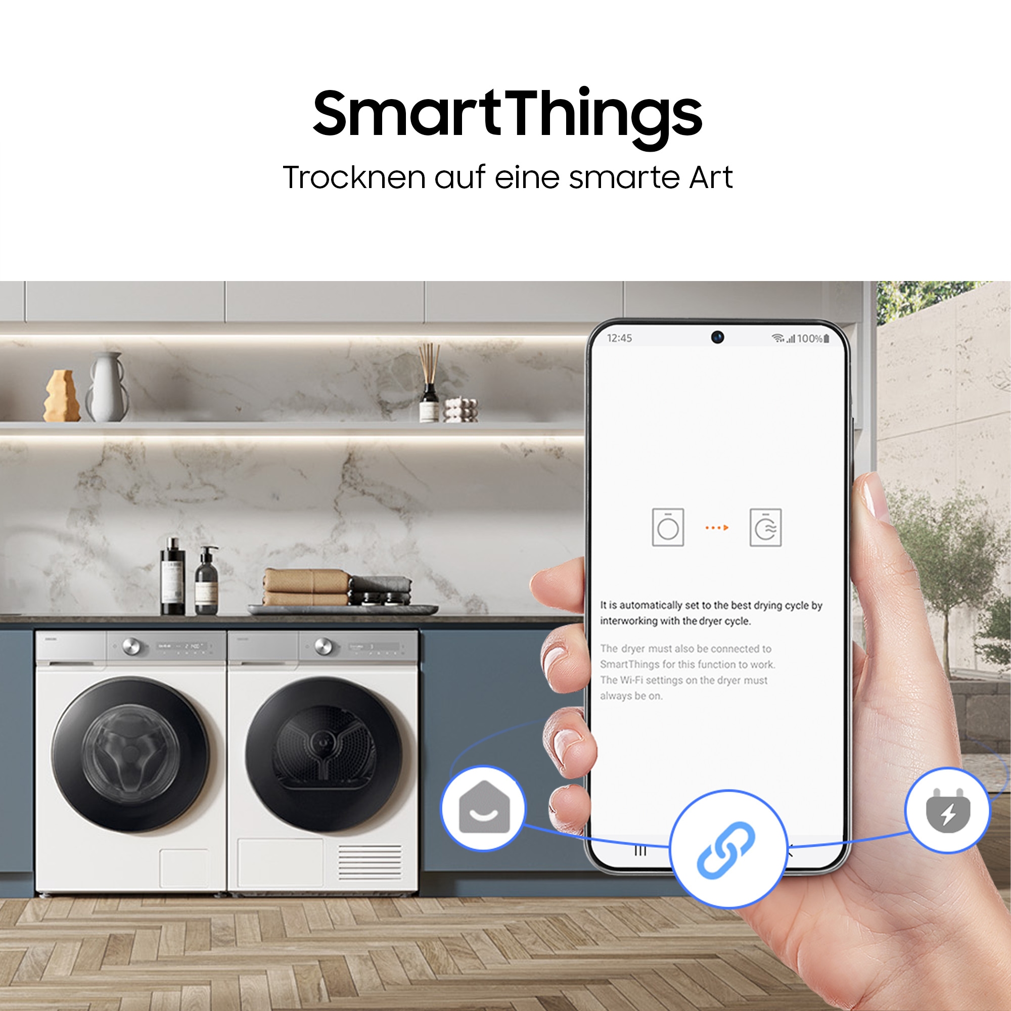 Samsung Wärmepumpentrockner »DV80DG52B0TEEG« DV5000 Optimal Dry-Sensorgesteuertes Trocknen für weniger Energieverbrauch