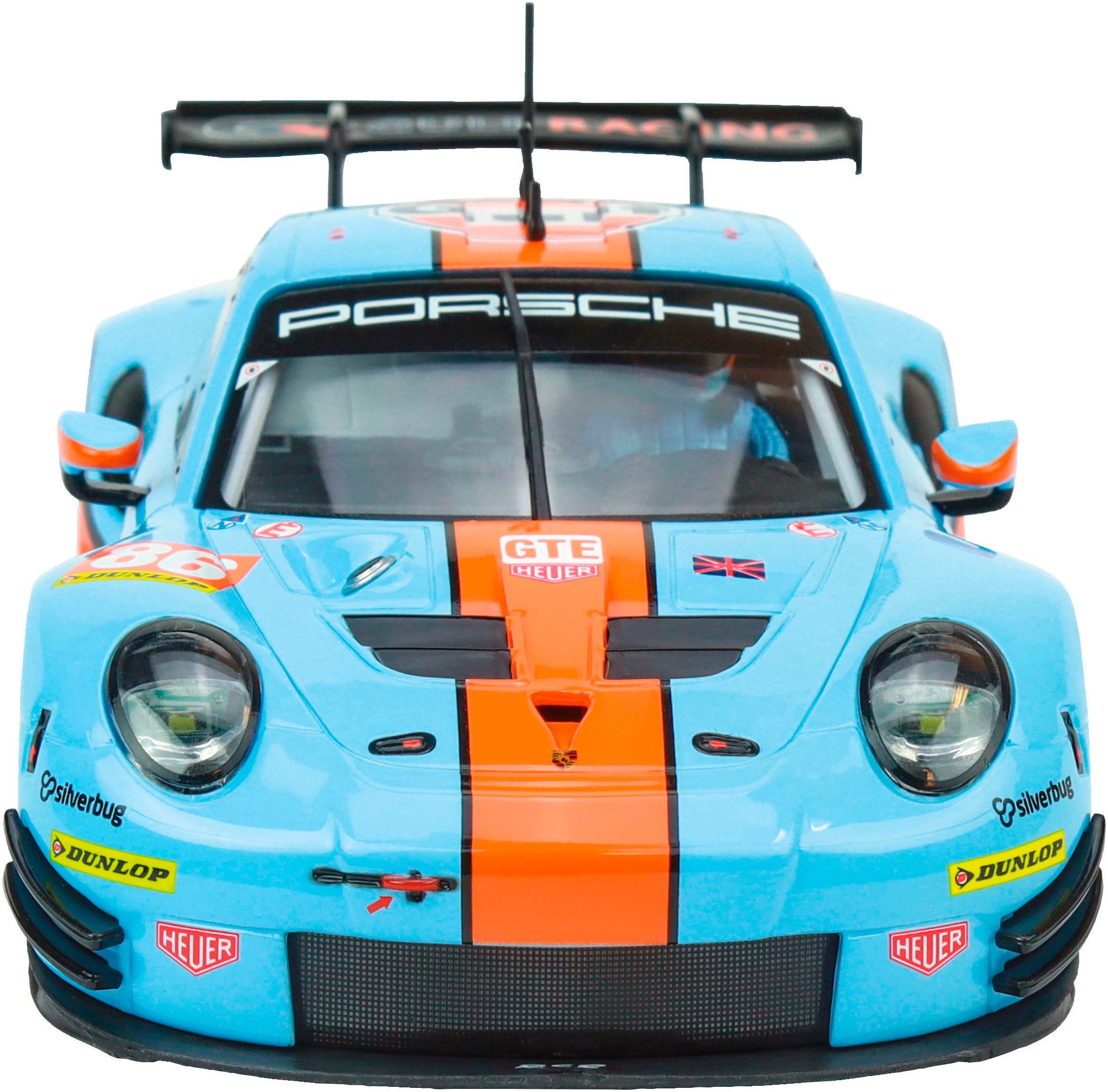 Carrera® Rennbahn-Auto »Porsche 911 RSR "Gulf Racing, Mike Wainwright, No.86"«, Silverstone 2018; mit Lichteffekt