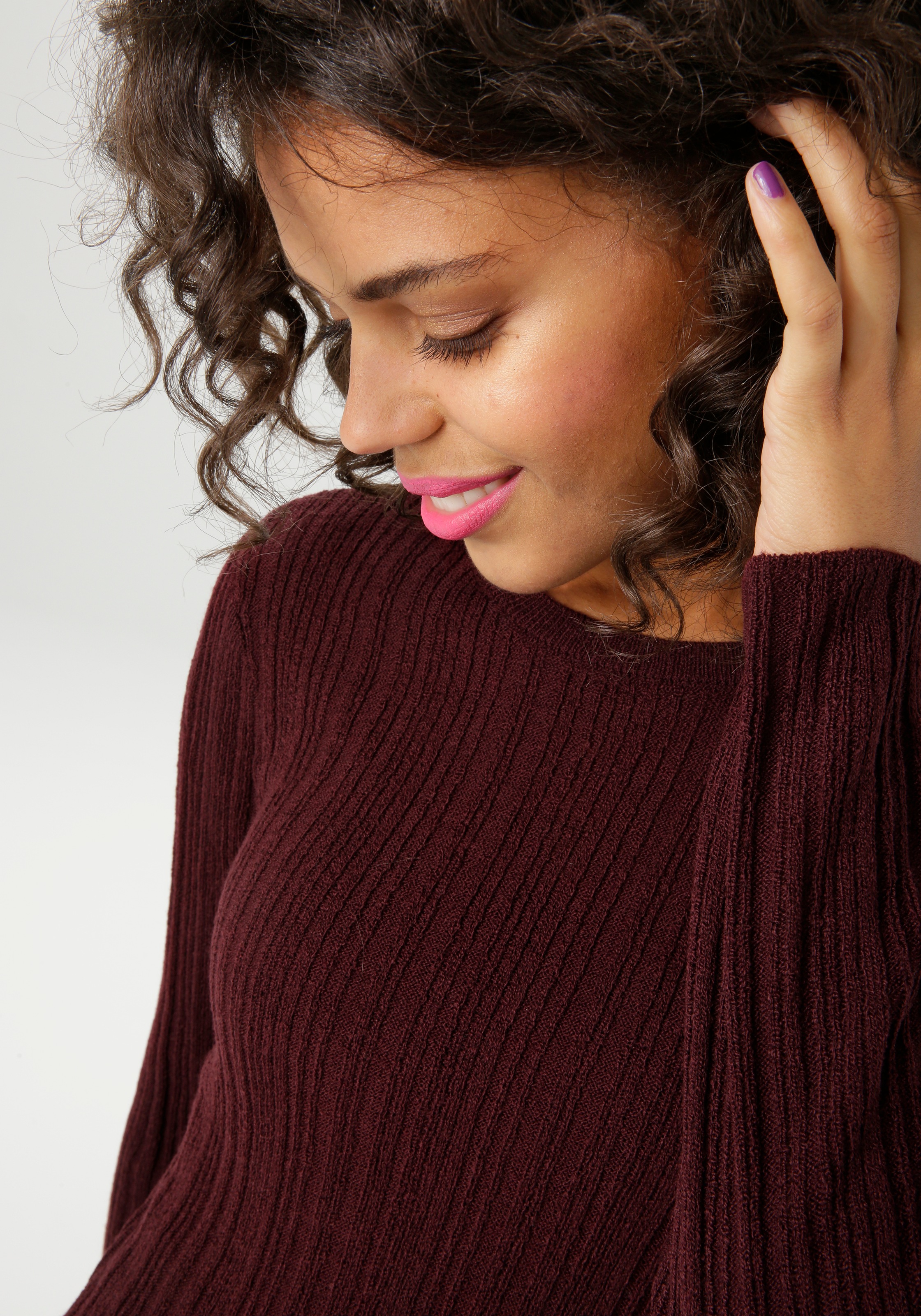 Aniston CASUAL Strickpullover, im Ripp-Muster-Mix - NEUE KOLLEKTION