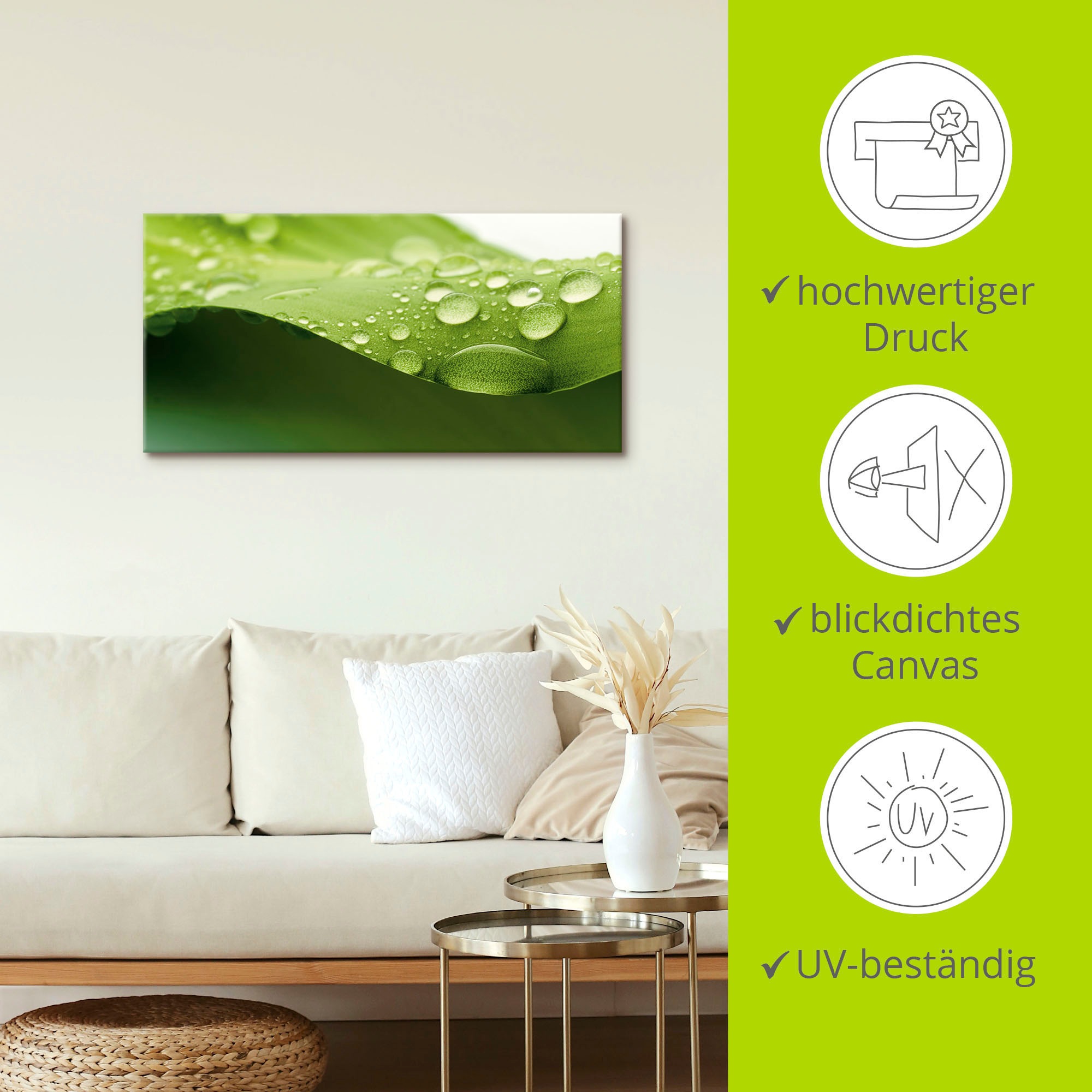 Artland Leinwandbild »Blatt«, Zen, (1 St.), auf Keilrahmen gespannt