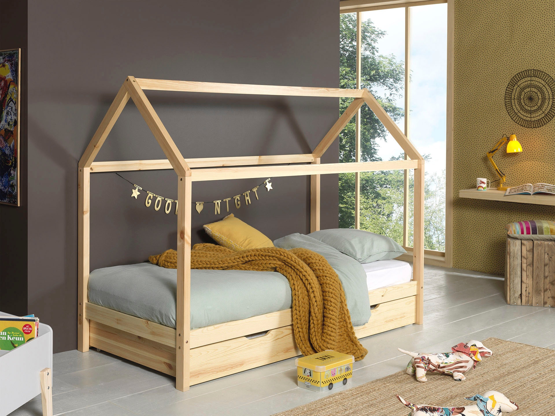 Vipack Hausbett "Dallas, Hausbett Kiefer massiv, stabil gebaut, mit Rolllat günstig online kaufen
