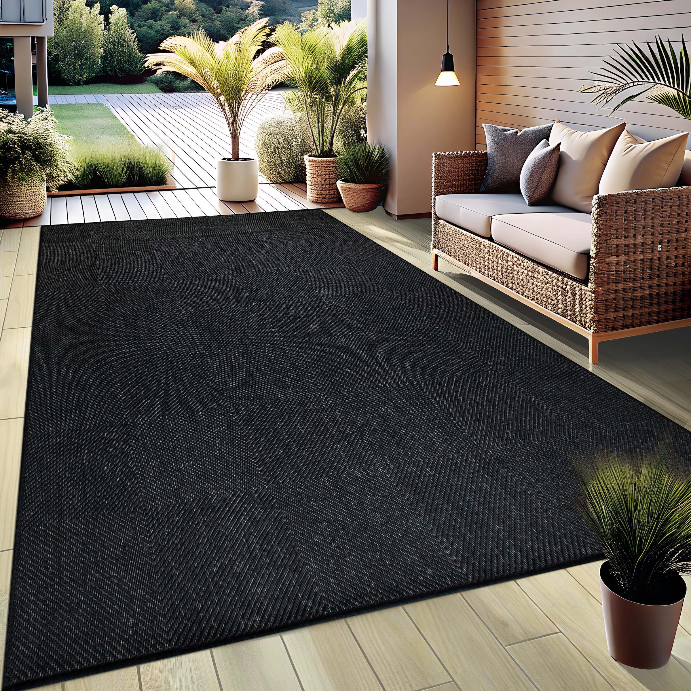 my home Teppich »Anna, auch als Läufer erhältlich«, rechteckig, 3 mm Höhe, In- und Outdoor geeignet, Sisal-Optik, Wetterfest & UV-beständig