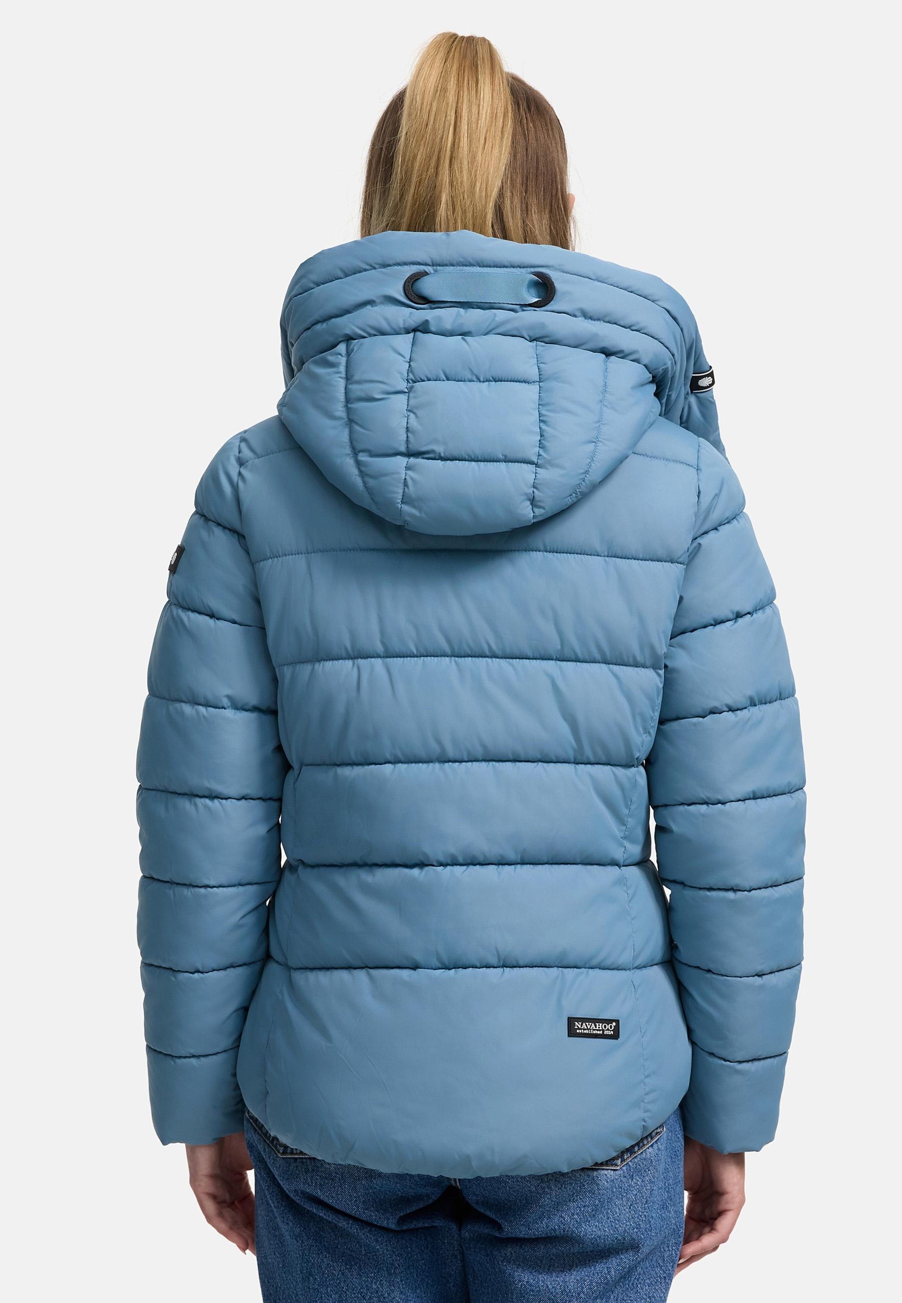 Navahoo Steppjacke »Amayaa«, mit Kapuze, stylische Damen Winterjacke mit coolen Applikationen