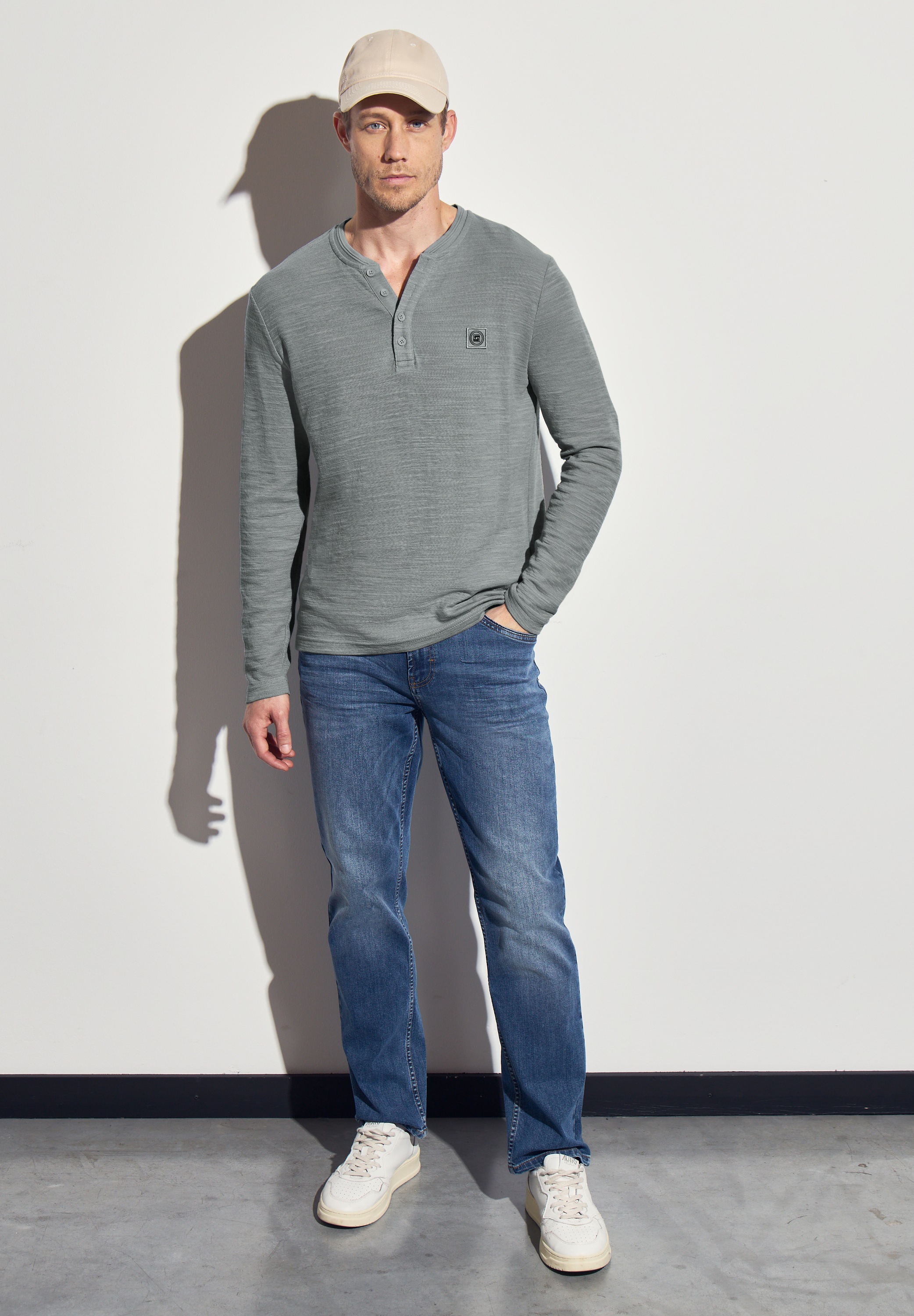 STREET ONE MEN Langarmshirt, im soften Baumwoll-Mix