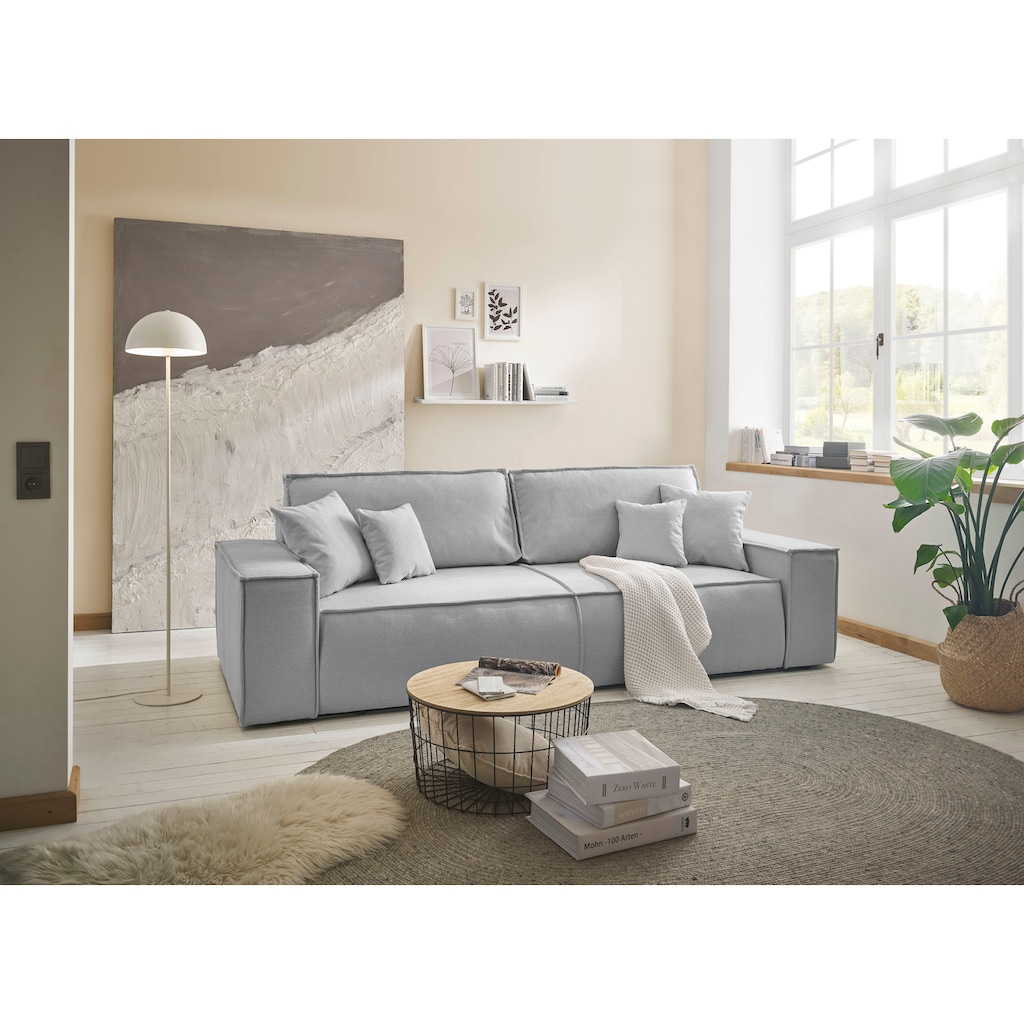 andas 3-Sitzer »FINNLEY Schlafsofa 257 cm (200/136cm) mit Bettkasten«