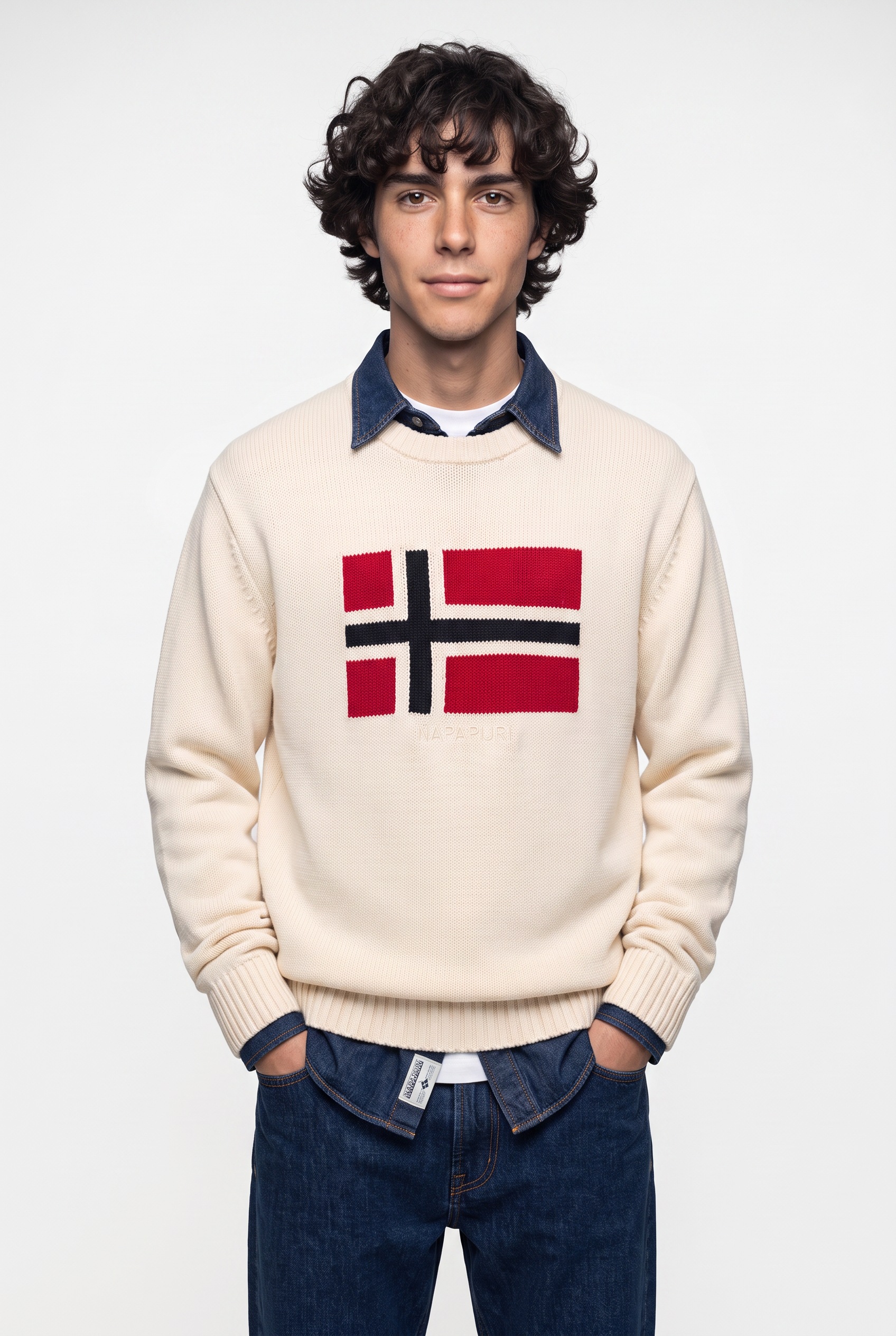 Napapijri Strickpullover »MURA« mit Rundhalsausschnitt, Langarm-Design