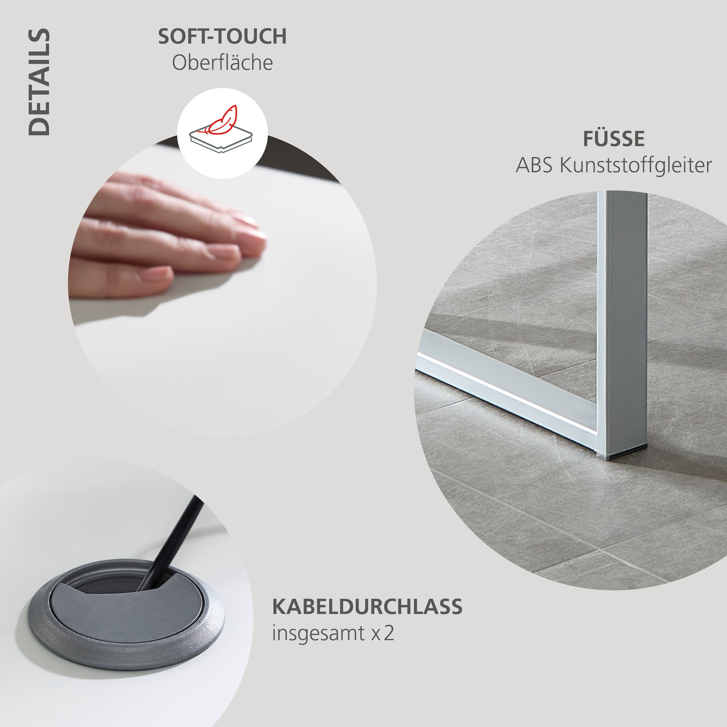 Innostyle Schreibtisch »Schreibtisch Santorin, 170/77/73 cm ( B/H/T)« 1 Stk. tlg.