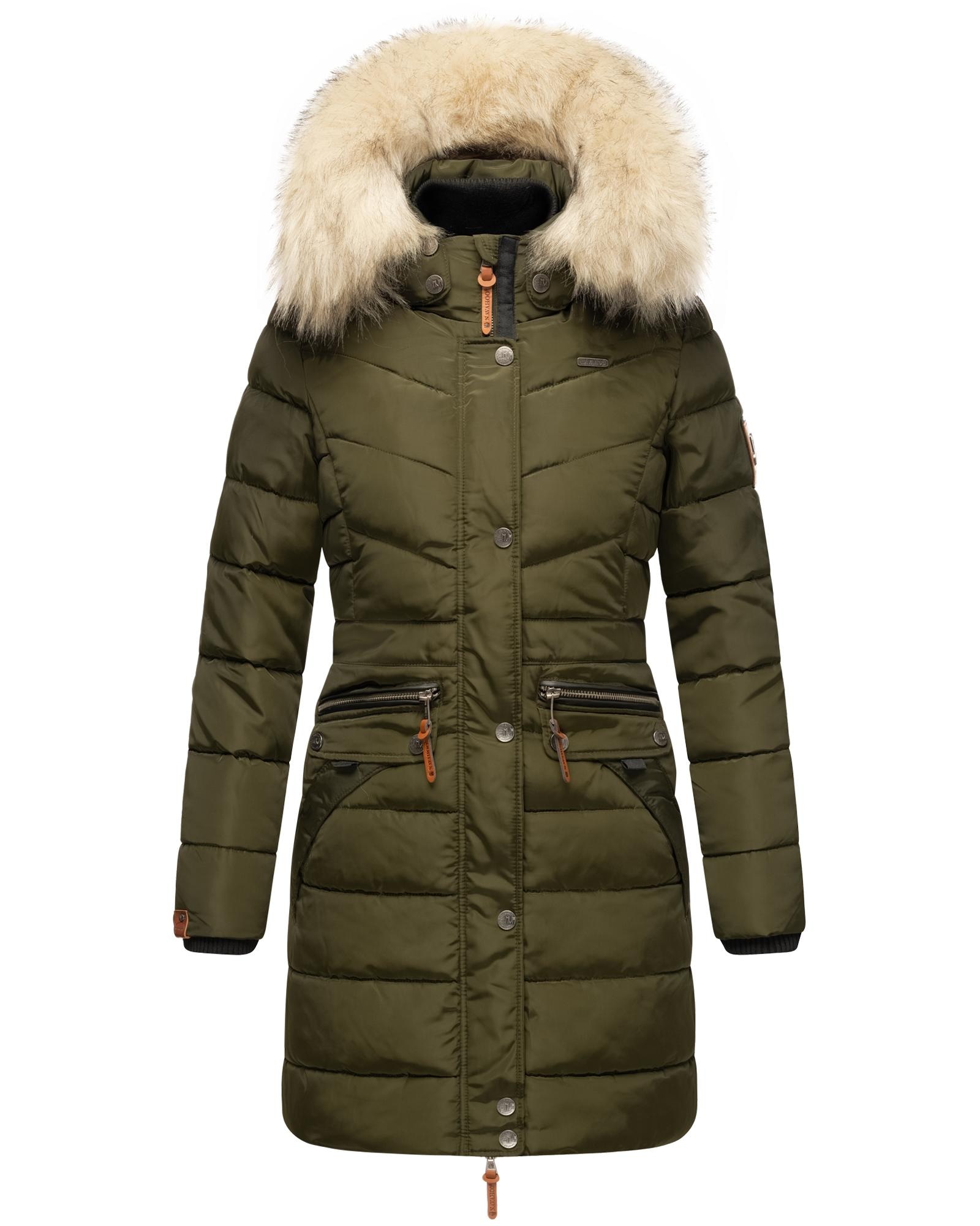 Navahoo Steppmantel »Paula«, stylischer Winter Parka m. edlem Fellimitat