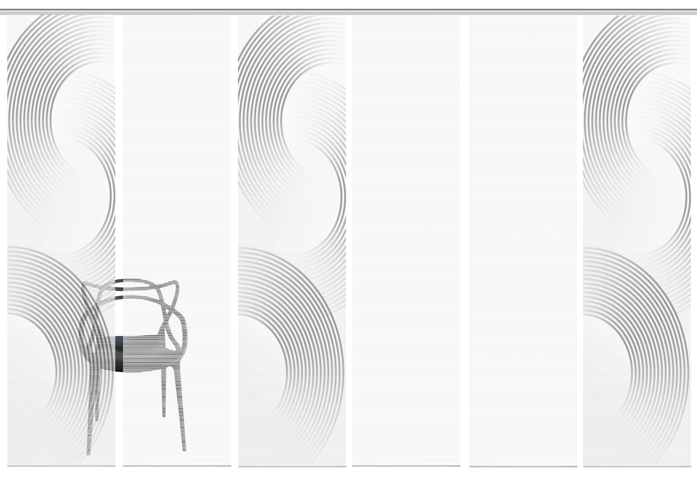 Vision Schiebegardine »BEXON«, (6 St.), SET,SCHIEBEVORHANG,BAMBUS,DIGITALDRUCK
