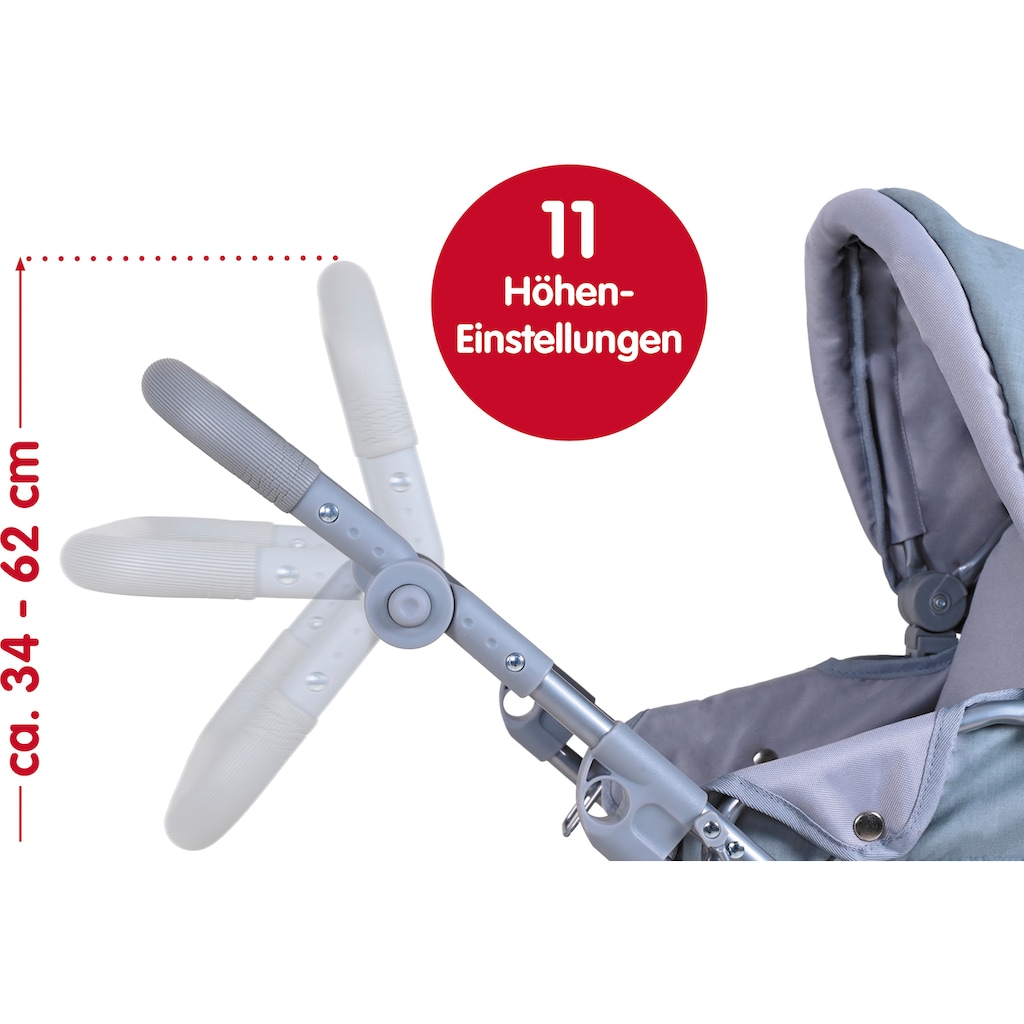 Knorrtoys® Kombi-Puppenwagen »Ruby - Royal Grey«