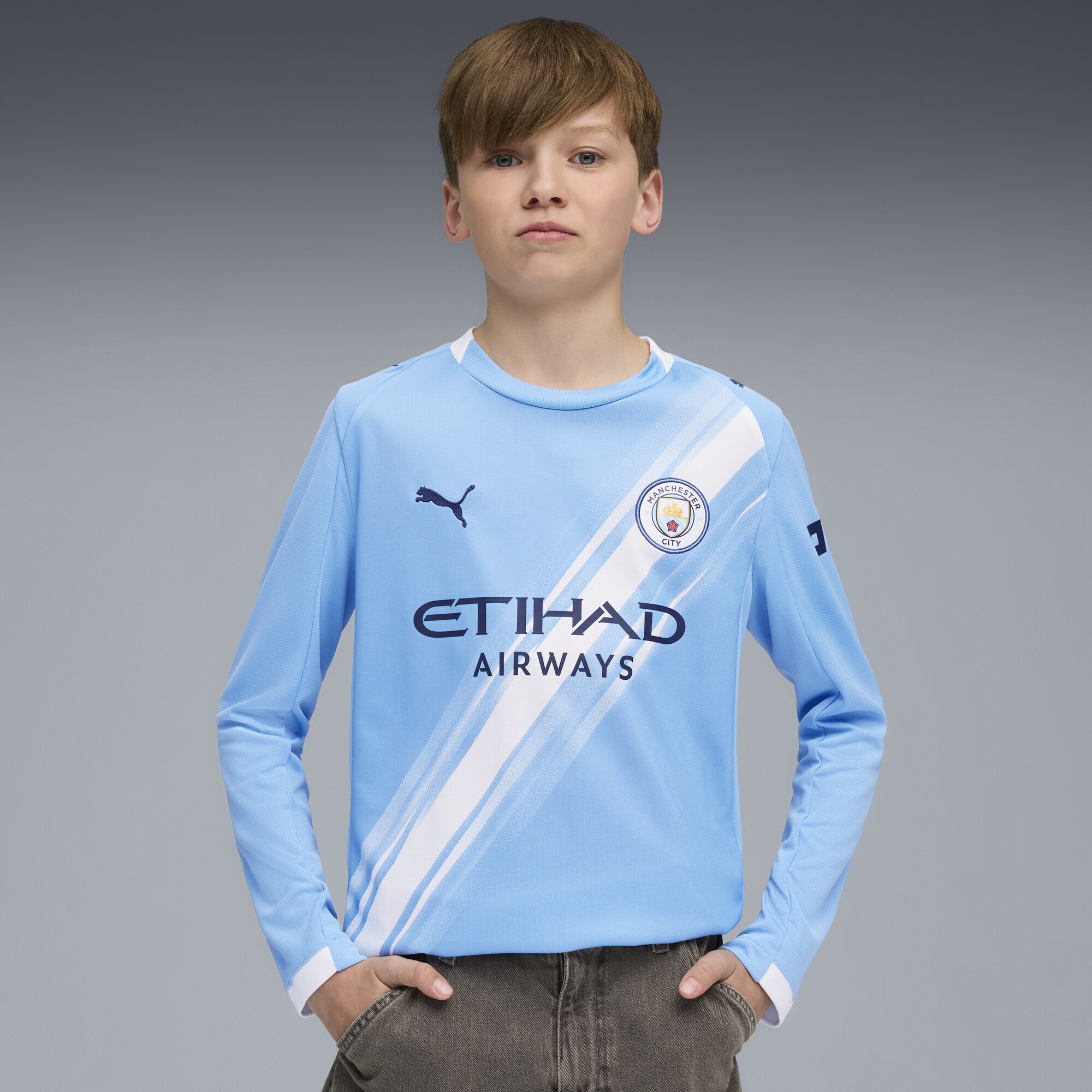 PUMA Trainingsshirt »Manchester City 25/26 Langarm-Heimtrikot Jugendliche«