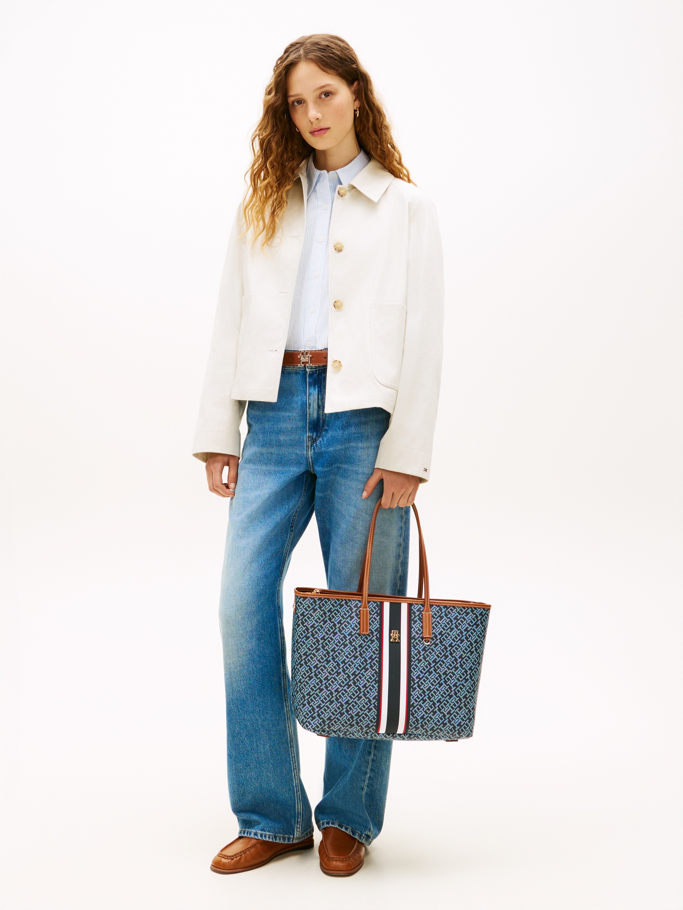 Tommy Hilfiger Tragetasche "TH MONOPLAY TOTE STRIPE LE" Damen Handtasche, T günstig online kaufen