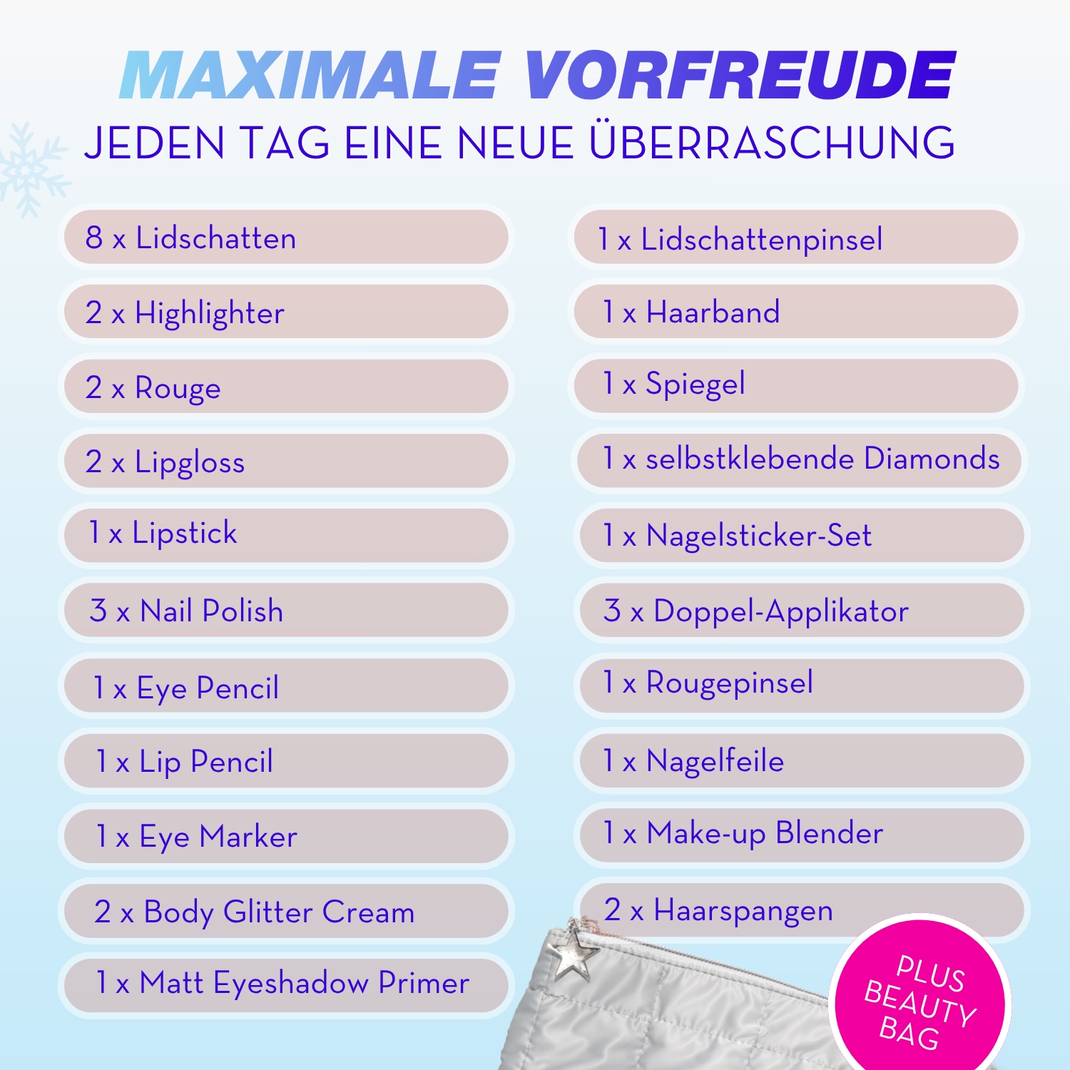 ZMILE COSMETICS Kosmetik-Adventskalender »ZMILE COSMETICS  Adventskalender Snow Flake Cube frosty white« ab 12 Jahren vegan