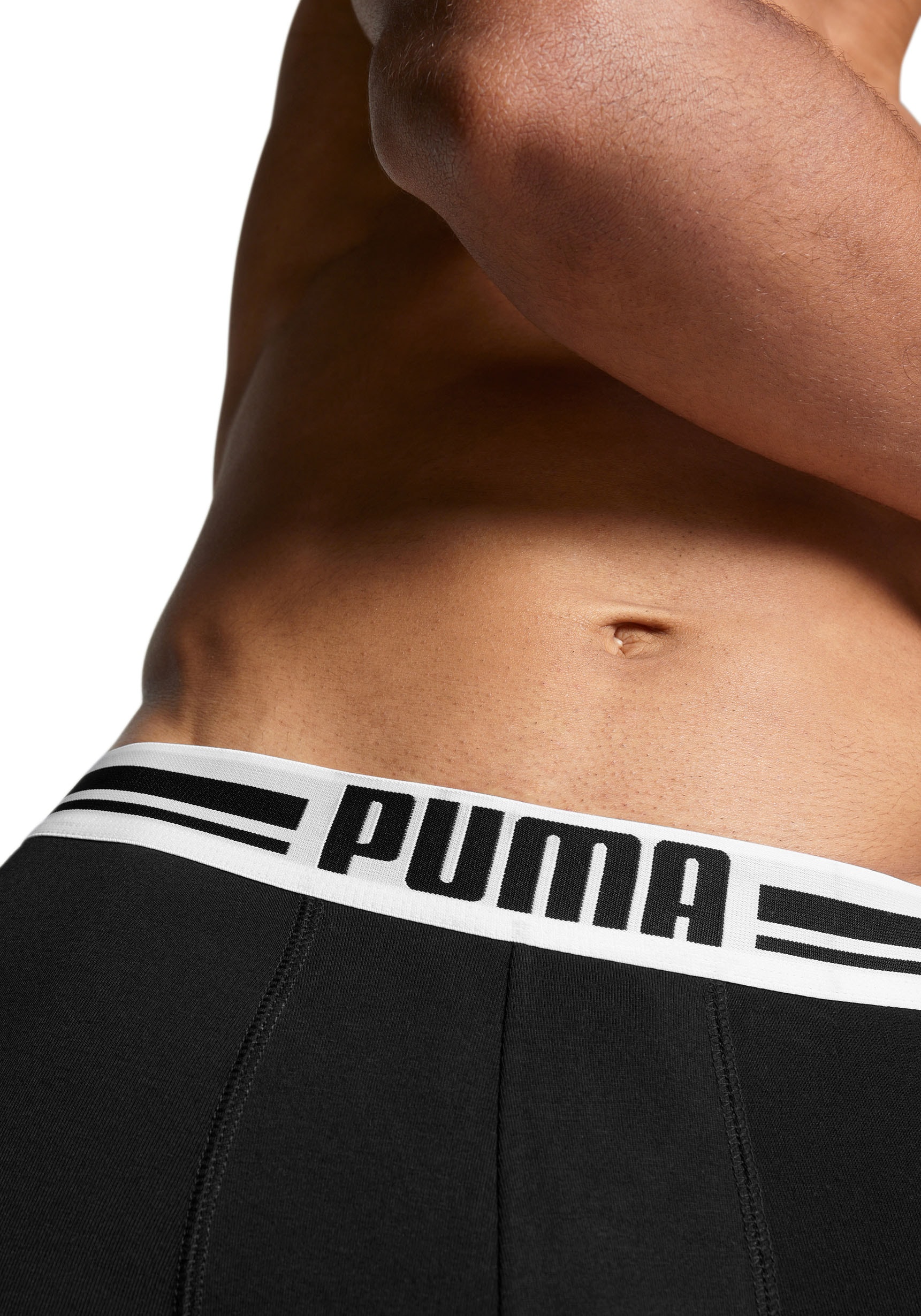 PUMA Boxer »Placed Logo«, (Packung, 2er-Set), mit dehnbarem Komfortbund