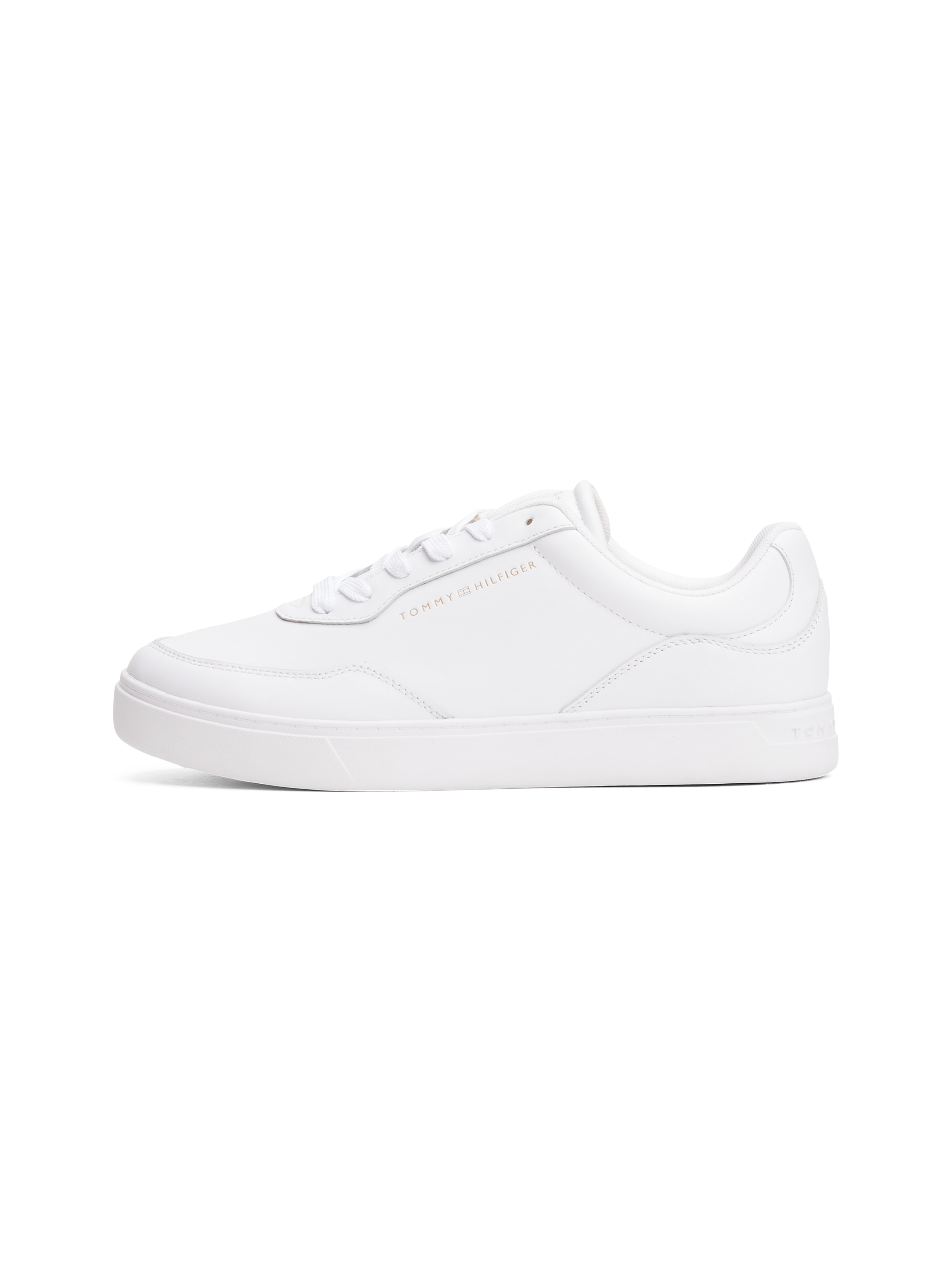 Tommy Hilfiger Plateausneaker »CASUAL CUPSOLE SNEAKER«, Freizeitschuh, Halbschuh, Schnürer mit goldfarbenem Logoschriftzug