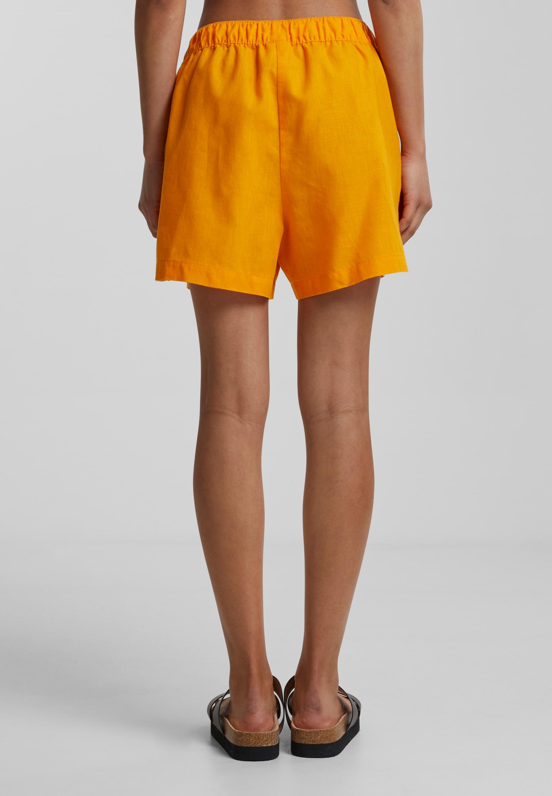 URBAN CLASSICS Shorts »Urban Classics Damen Ladies Linen Mixed Boxer Shorts«, (1 tlg.)