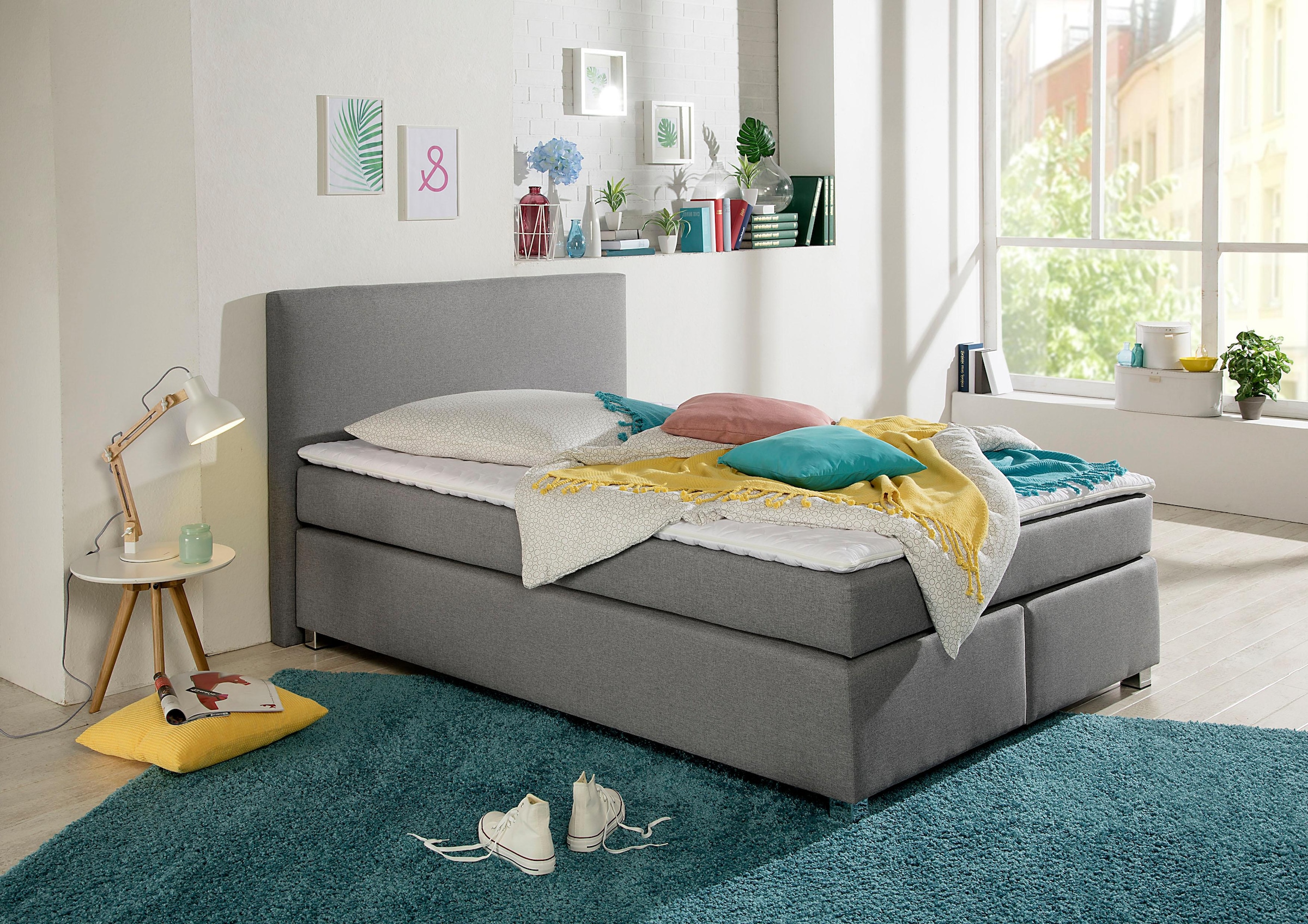 Home affaire Boxspringbett "Eliana" inkl. Topper, in 4 Breiten, 3 Matratzenarten und 2 Härtegraden