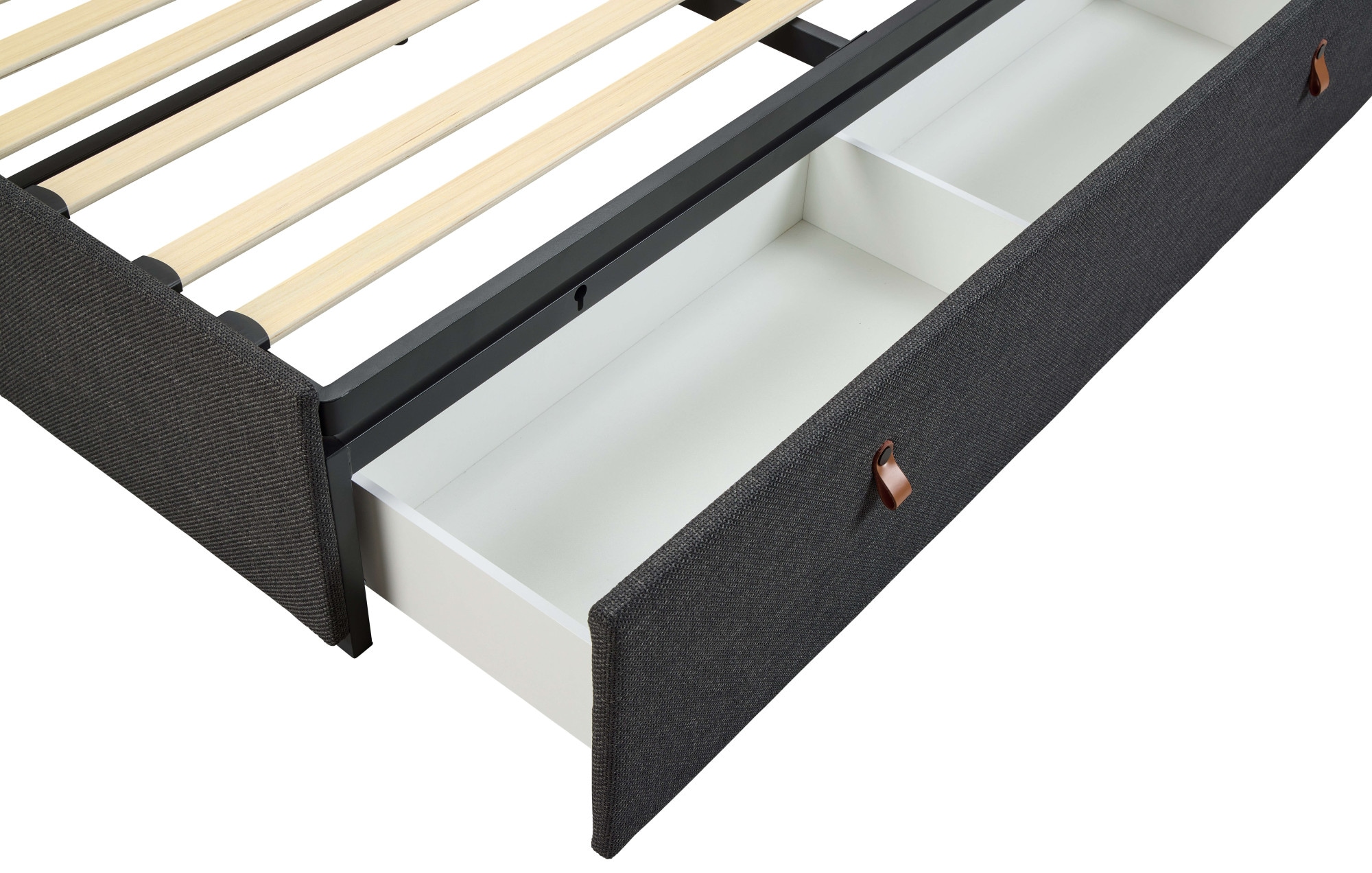 ACTONA GROUP Polsterbett »Calvi«, Bett, dunkelgrau, schwarz, verstellbar, versteckter Stauraum,160x200cm
