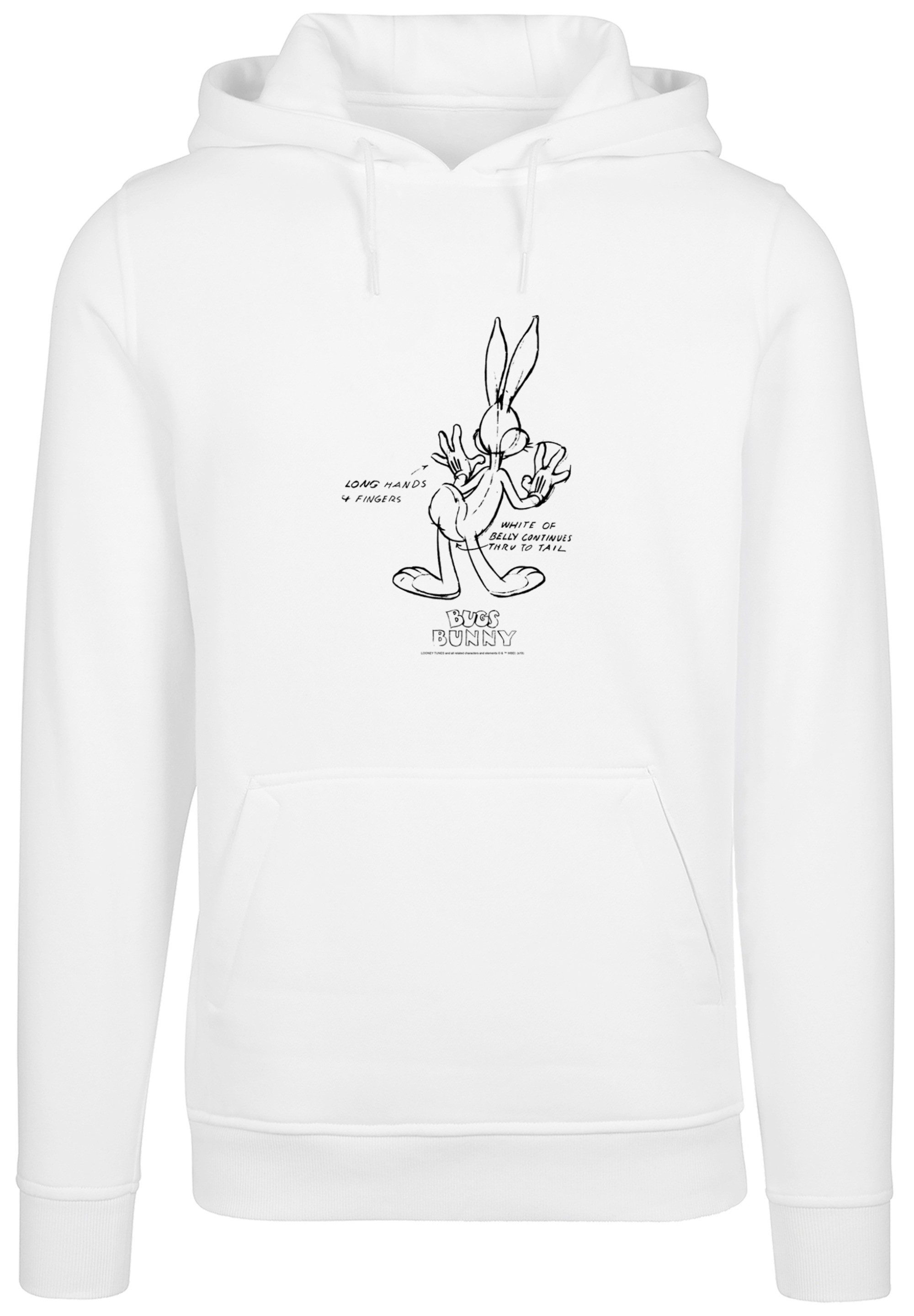 F4NT4STIC Kapuzenpullover »Looney Tunes Bugs Bunny White Belly«, Print