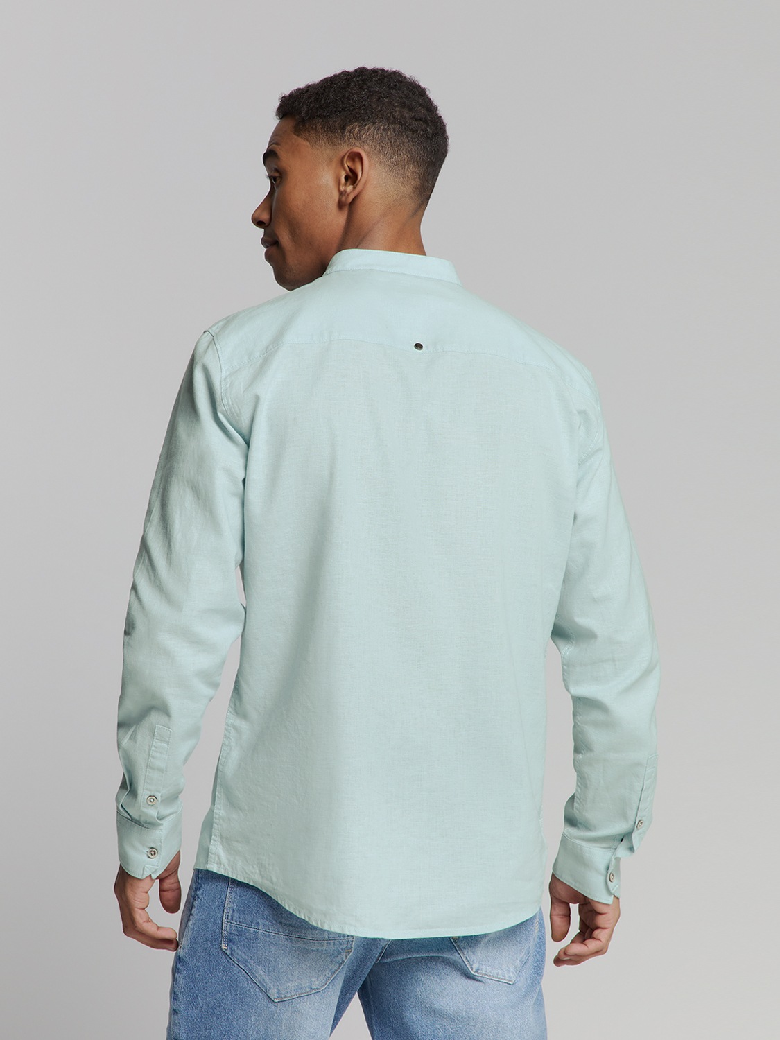 NO EXCESS Langarmhemd "No Excess Leinenhemd" günstig online kaufen