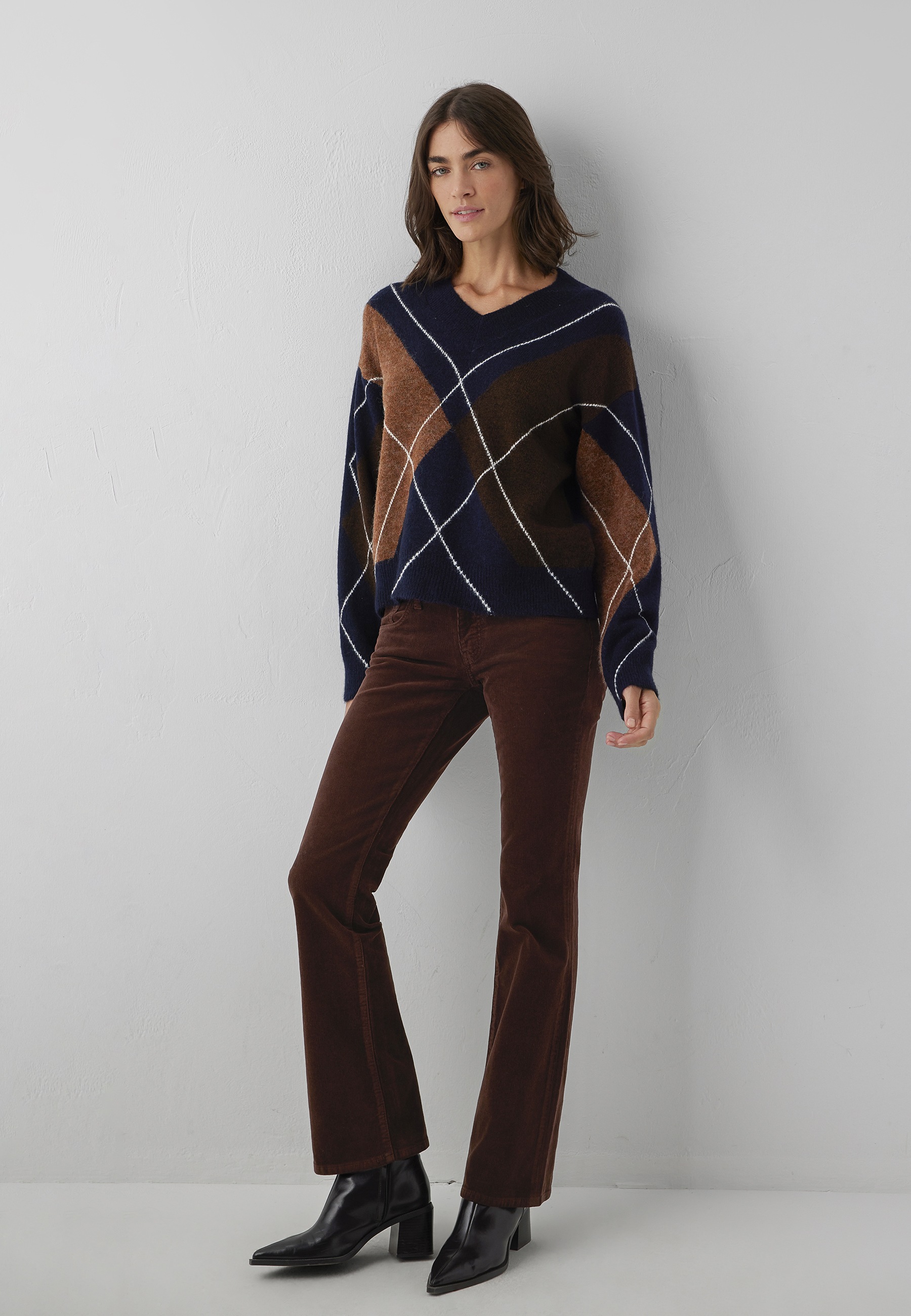 Mavi 1100000002199 »V NECK SWEATER« Pullover Argyle