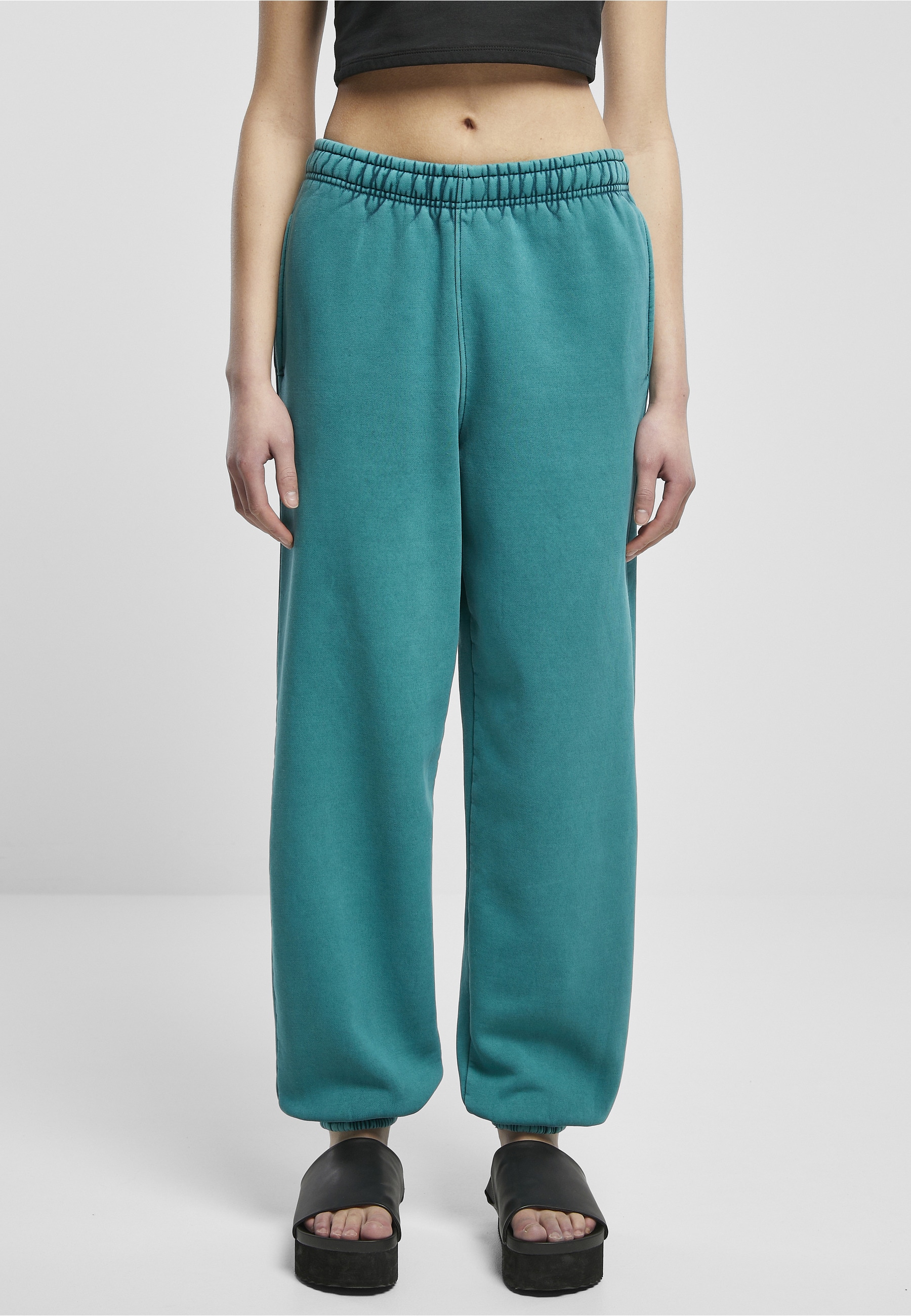 URBAN CLASSICS Jogginghose »Urban Classics Damen Ladies High Waist Stone Washed Sweat Pants«