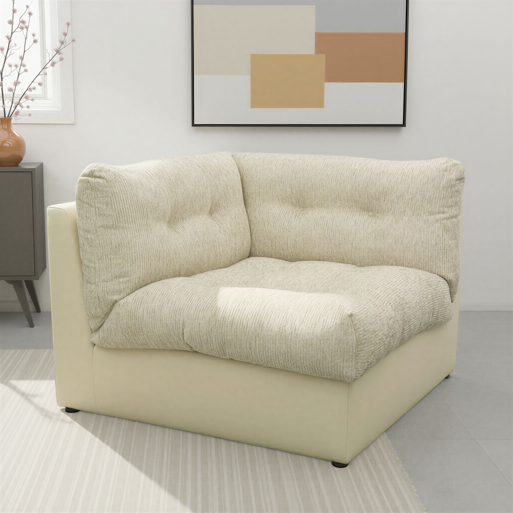 DOMO collection Sofa-Eckelement "Caleo, B/T: 117/117 cm, modular, großzügige Polsterung, Federkern" erweiterbar mit Sofaelement, Einzelsofa