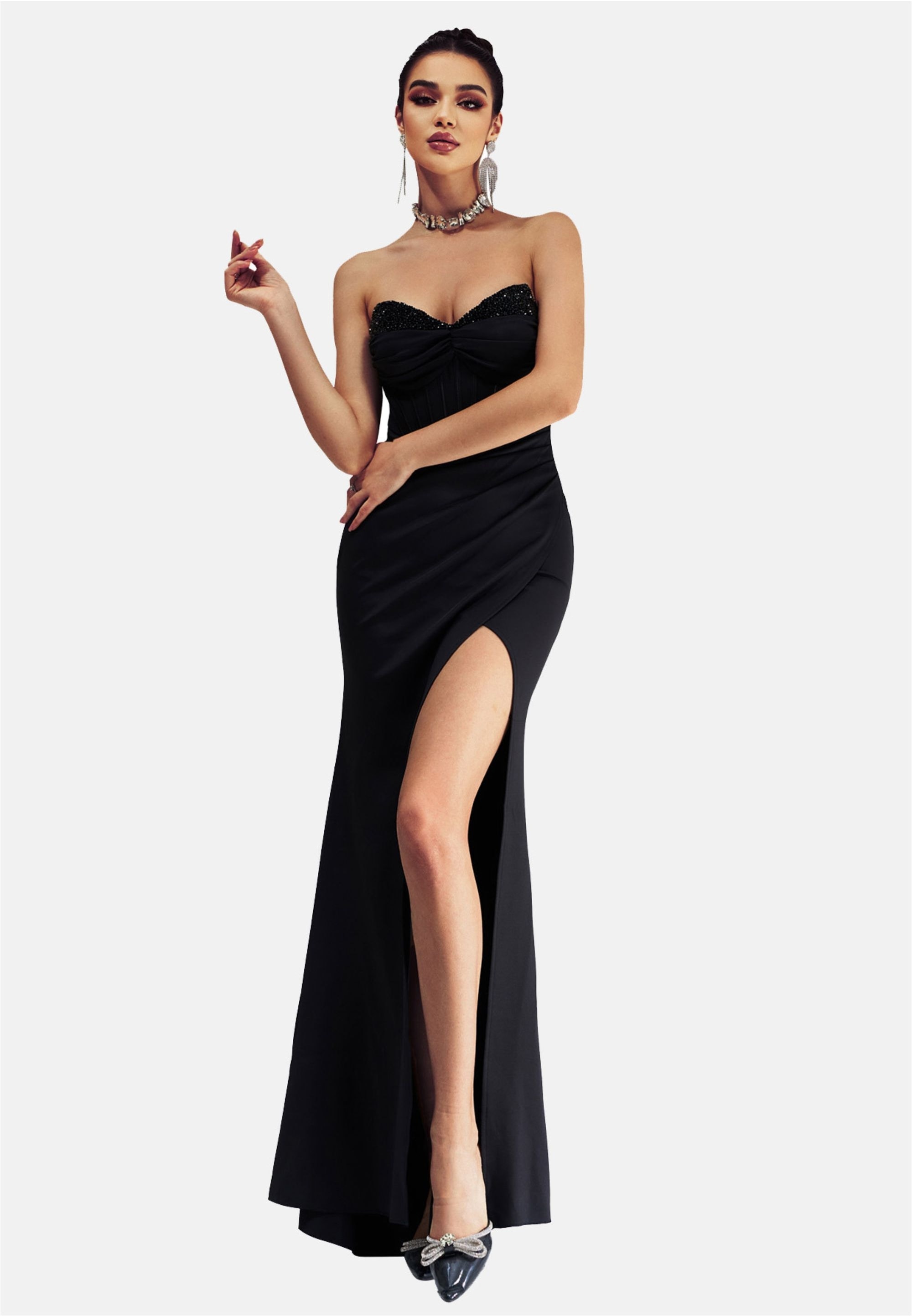 Moda Minx Jerseykleid "Evelyn Long Dress", mit langem Beinschlitz günstig online kaufen