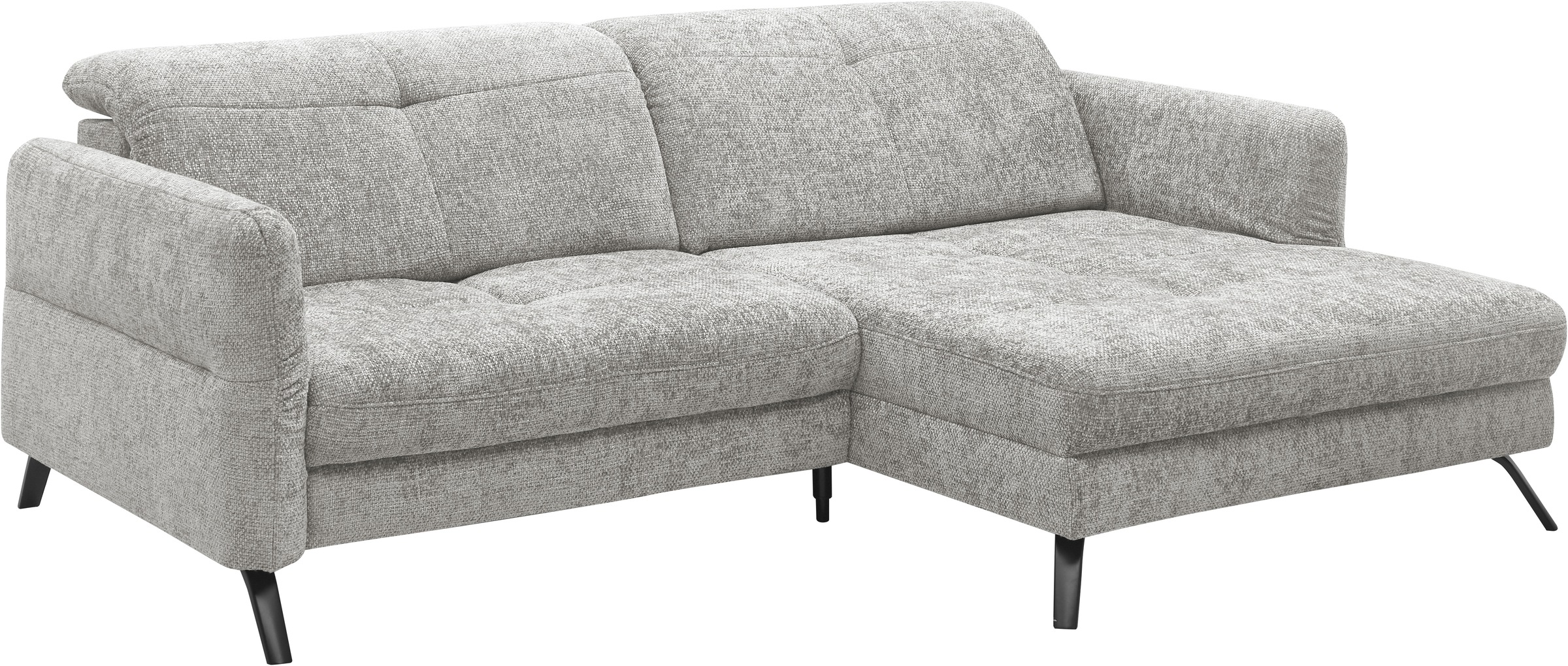 set one by Musterring Ecksofa »SO 4400 V«, wahlweise mit motorischer Bettfunktion & Kopfverstellung, Fuß schwarz