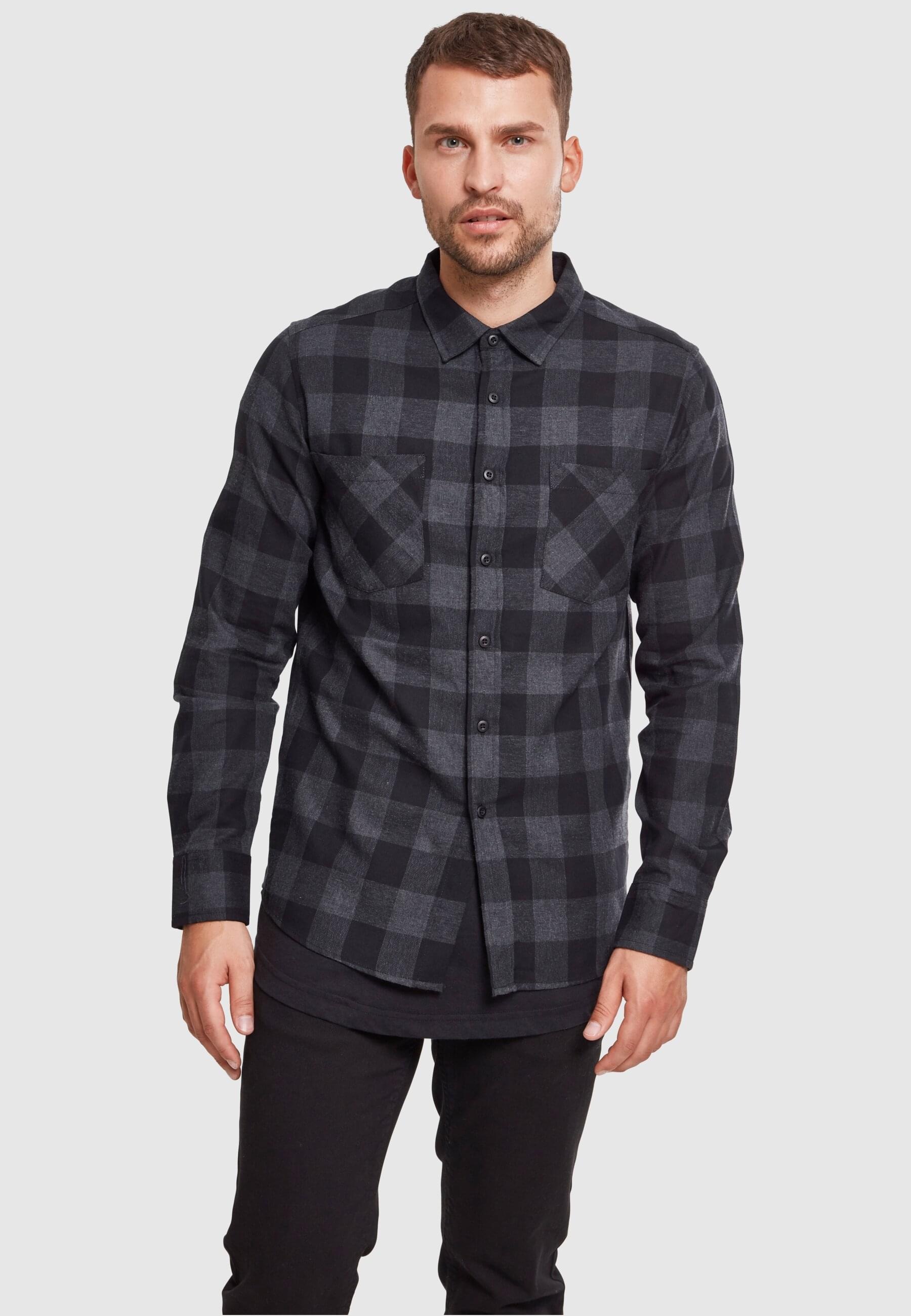 URBAN CLASSICS T-Shirt »Urban Classics Herren Checked Flanell Shirt«, (1 tlg.)