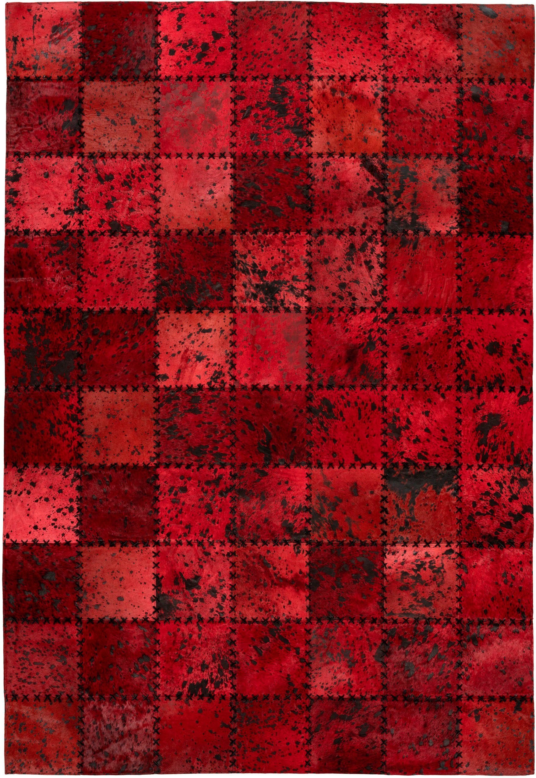 Lederteppich MY HOME "Toska" Gr. 6, rot, B:200cm H:5mm L:290cm, Leder, Teppiche, Wohnzimmer 3