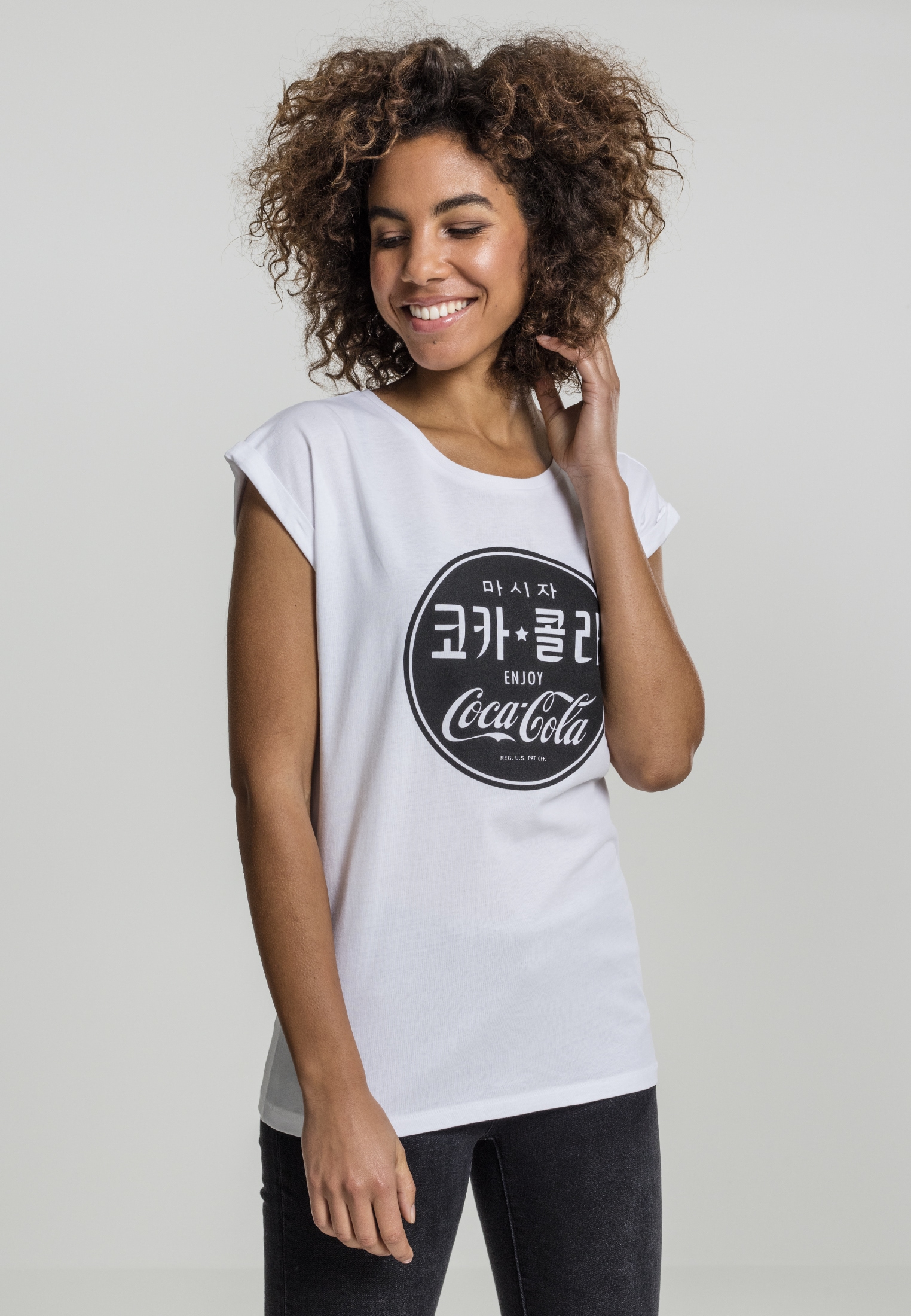 Merchcode T-Shirt »Damen Ladies tlg.) Cola BAUR Korean | Tee«, (1 Black Coca bestellen