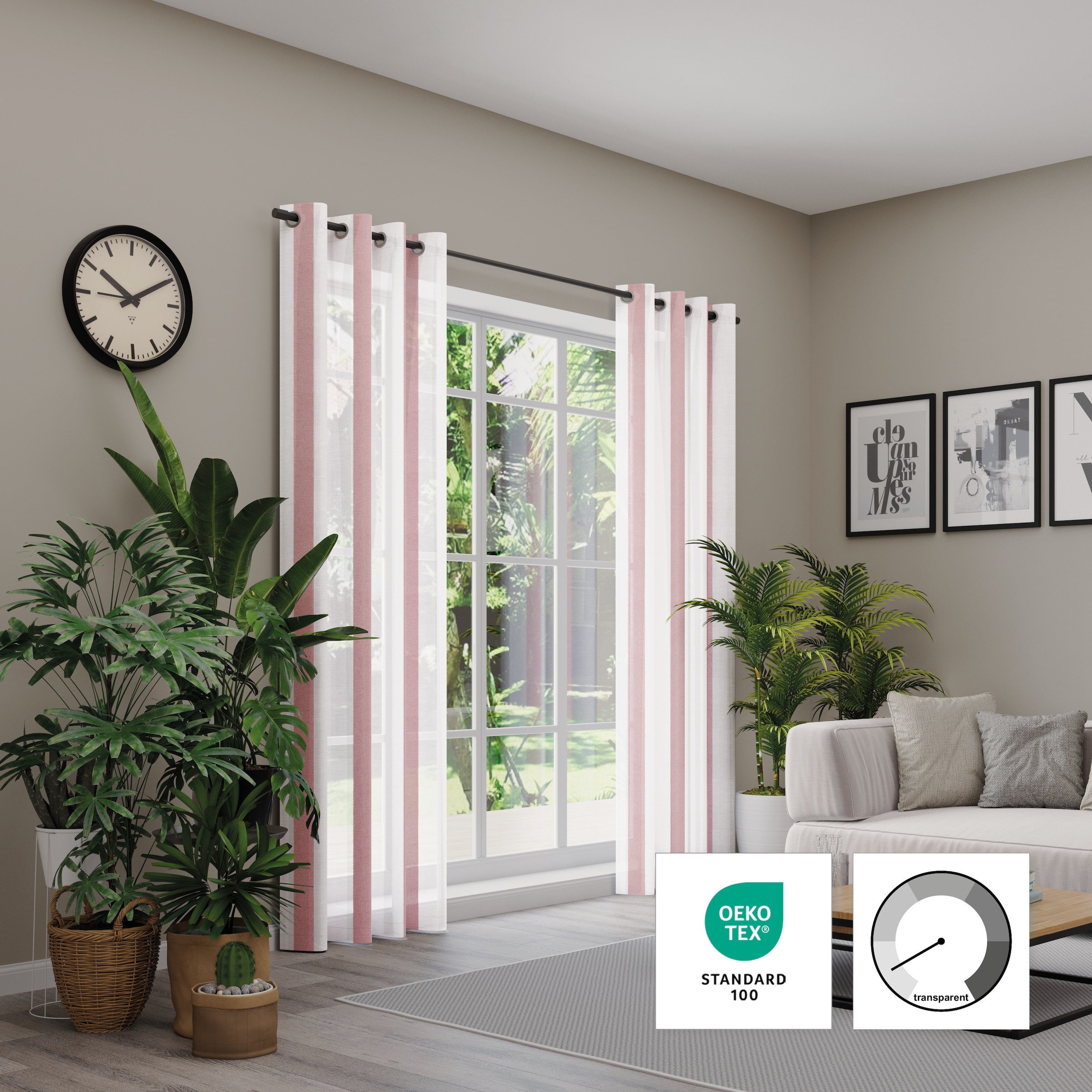 Neutex for you! Vorhang »ALASSIO« Ösen 1 Stk. tlg. Längssteifen mit Glanzeffekt