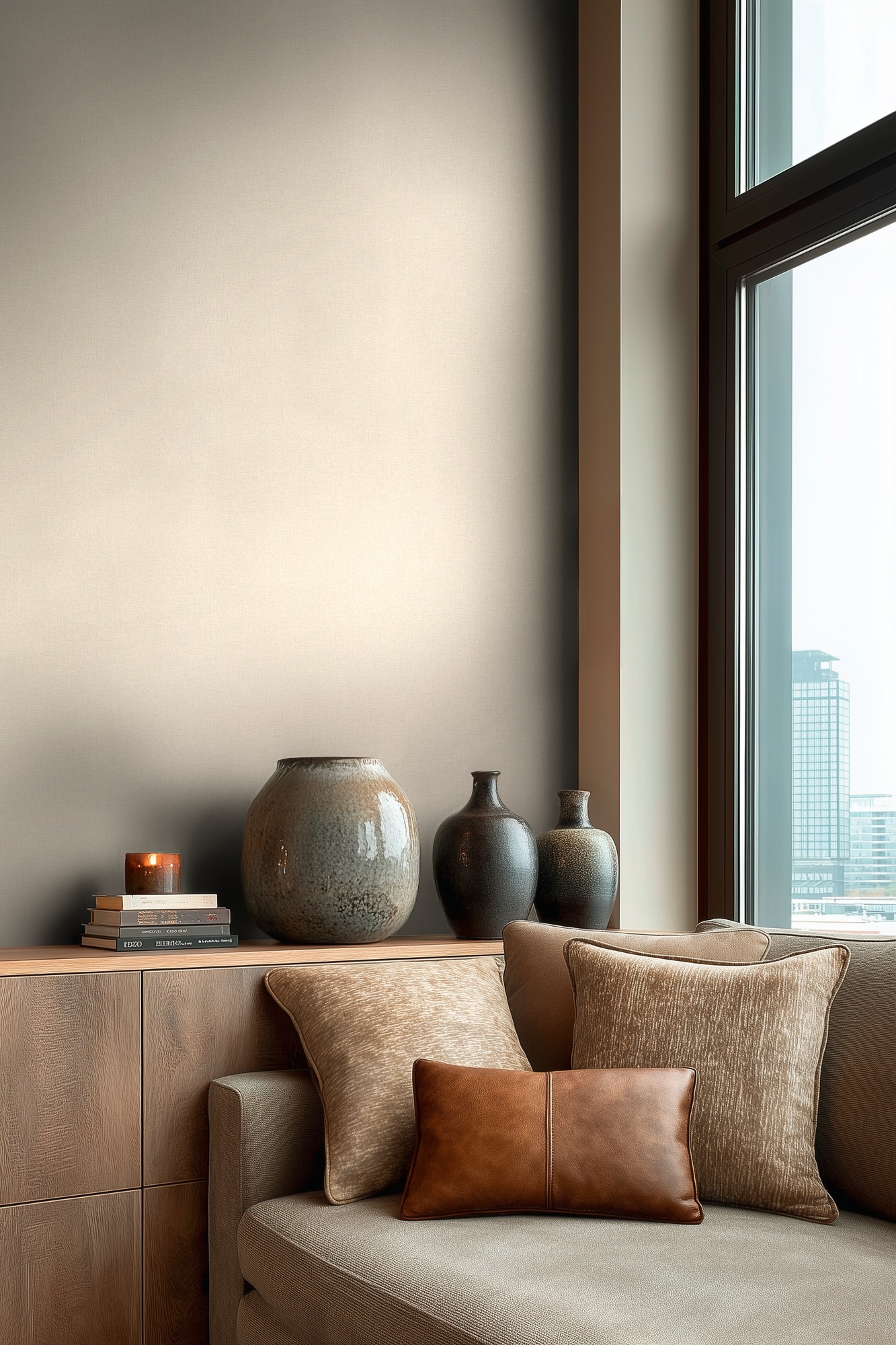 living walls Vliestapete "Vibes & Styles Pure Linen Vliestapete" uni leicht strukturiert Dezente Struktur mit feiner Textiloptik und zeitlos eleganter Wirkung
